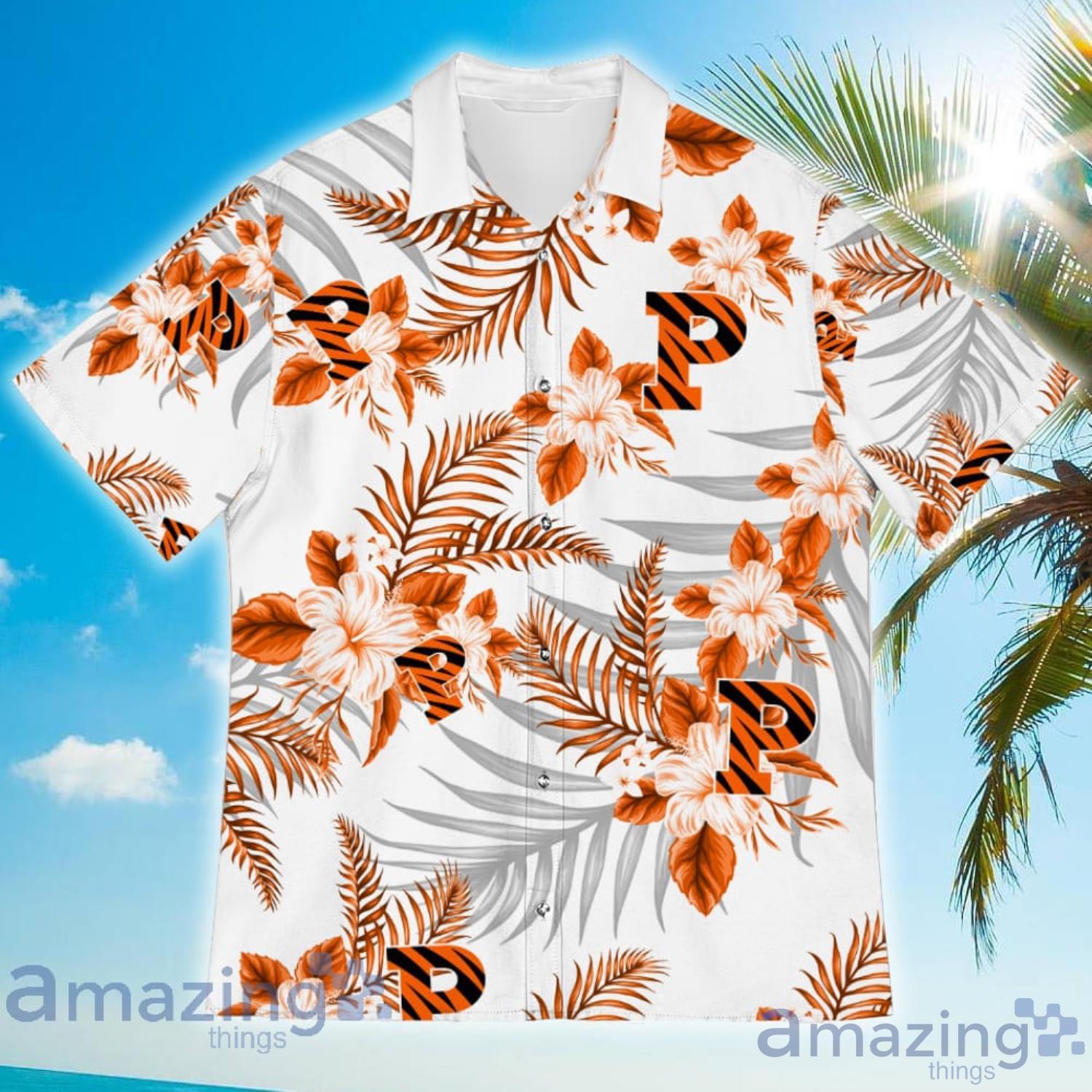 Princeton Tigers Sports American Tropical Flower Patterns Hawaiian Shirt image Princeton Tigers Sports American Tropical Flower Patterns Hawaiian Shirt Product Photo 2