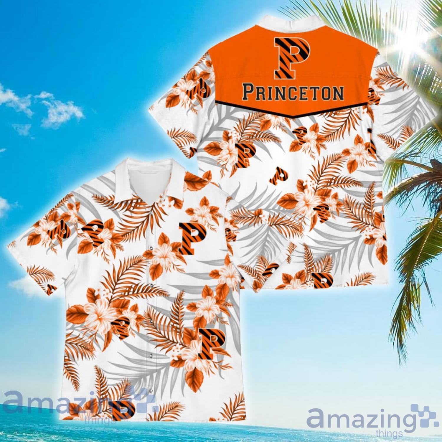 Princeton Tigers Sports American Tropical Flower Patterns Hawaiian Shirt Product Photo 1