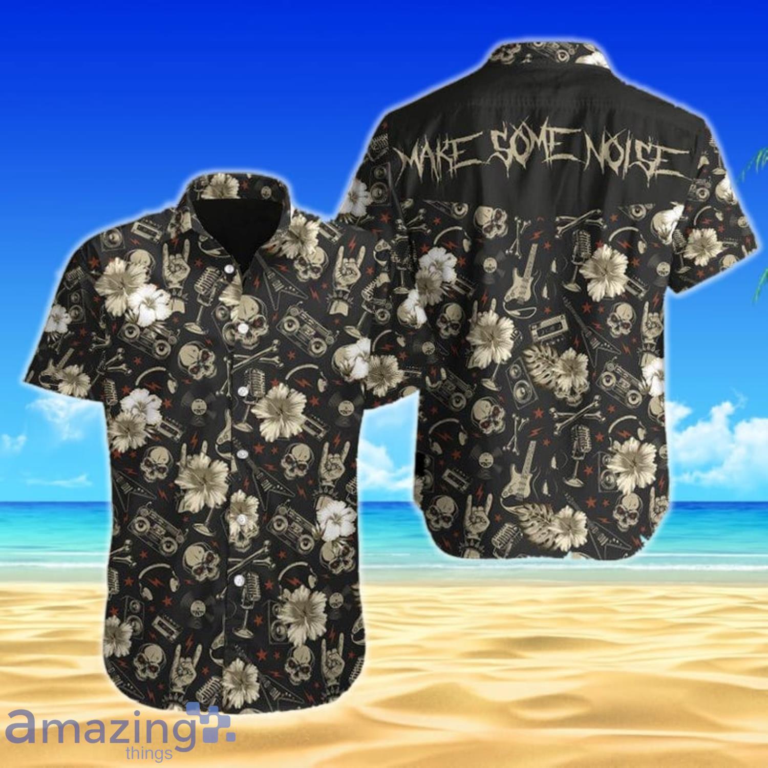 Punk Rock Make Some Noise Short Sleeves Hawaiian Shirt Product Photo 1
