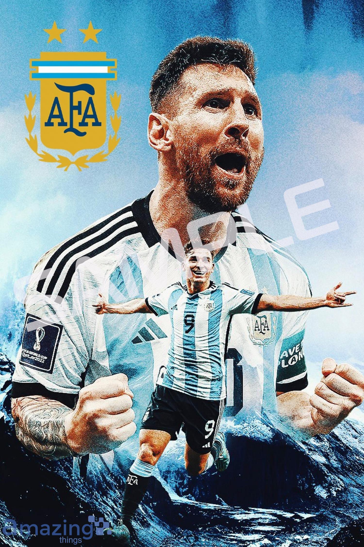 ACFELT 2022 Qatar Football World Cup Argentina Champions Poster,Soccer Superstar Lionel Messi Canvas Wall Art Print,motivational Sports Poster for
