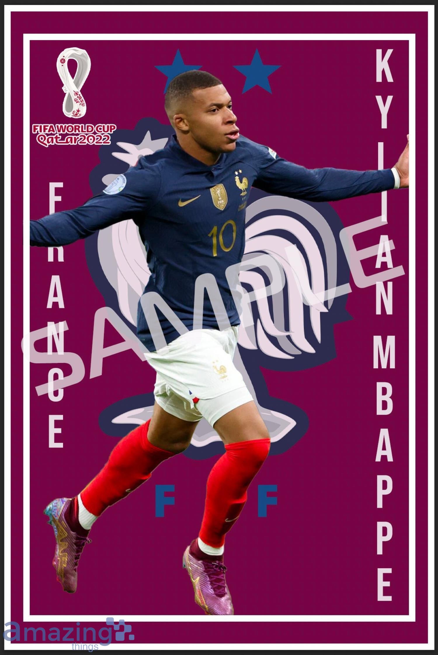 Kylian Mbappe France World Cup Qatar World Cup 2022 Shirt - Ink In