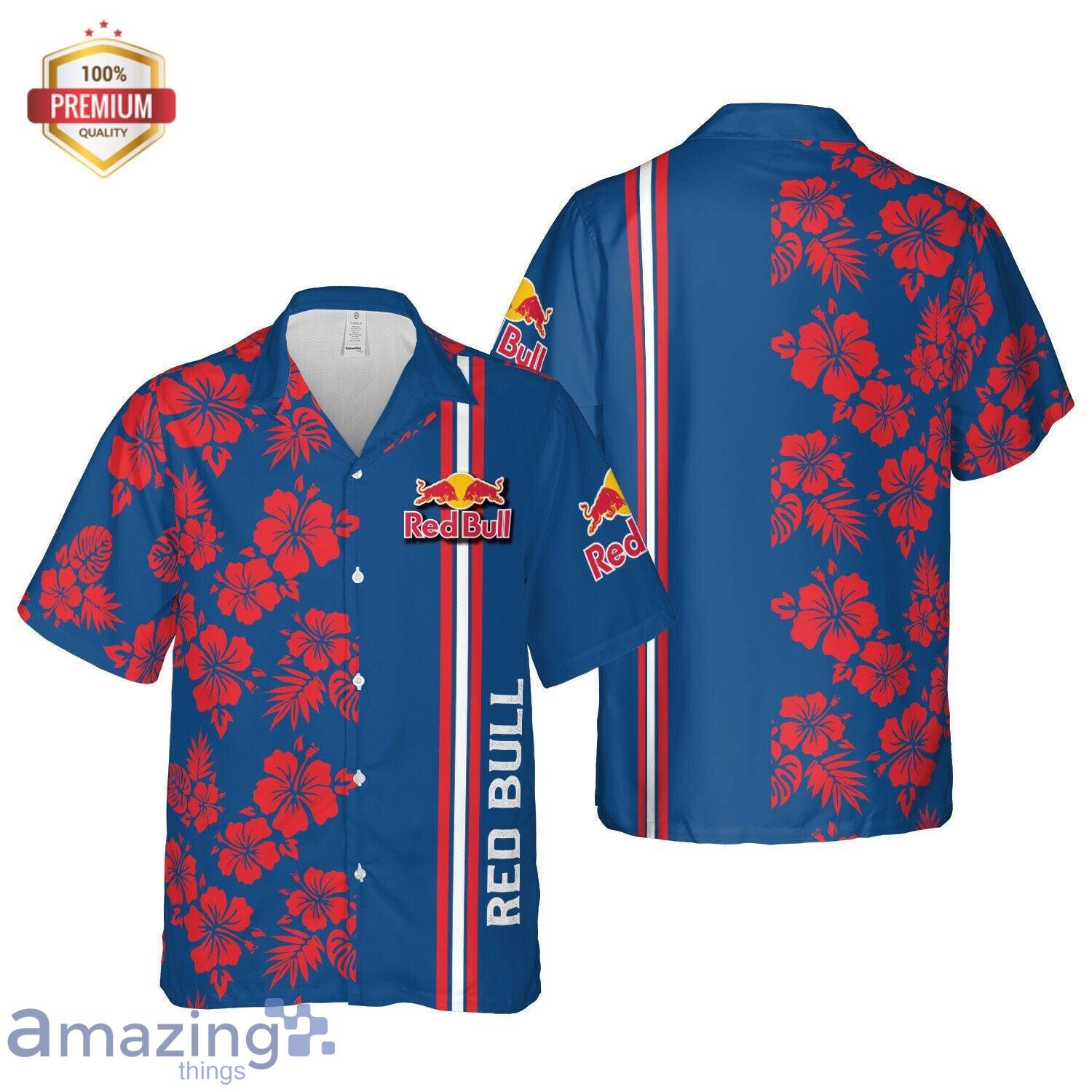 Red Bull Hawaii Floral Short Sleeve Hawaiian Shirt And Short Product Photo 1