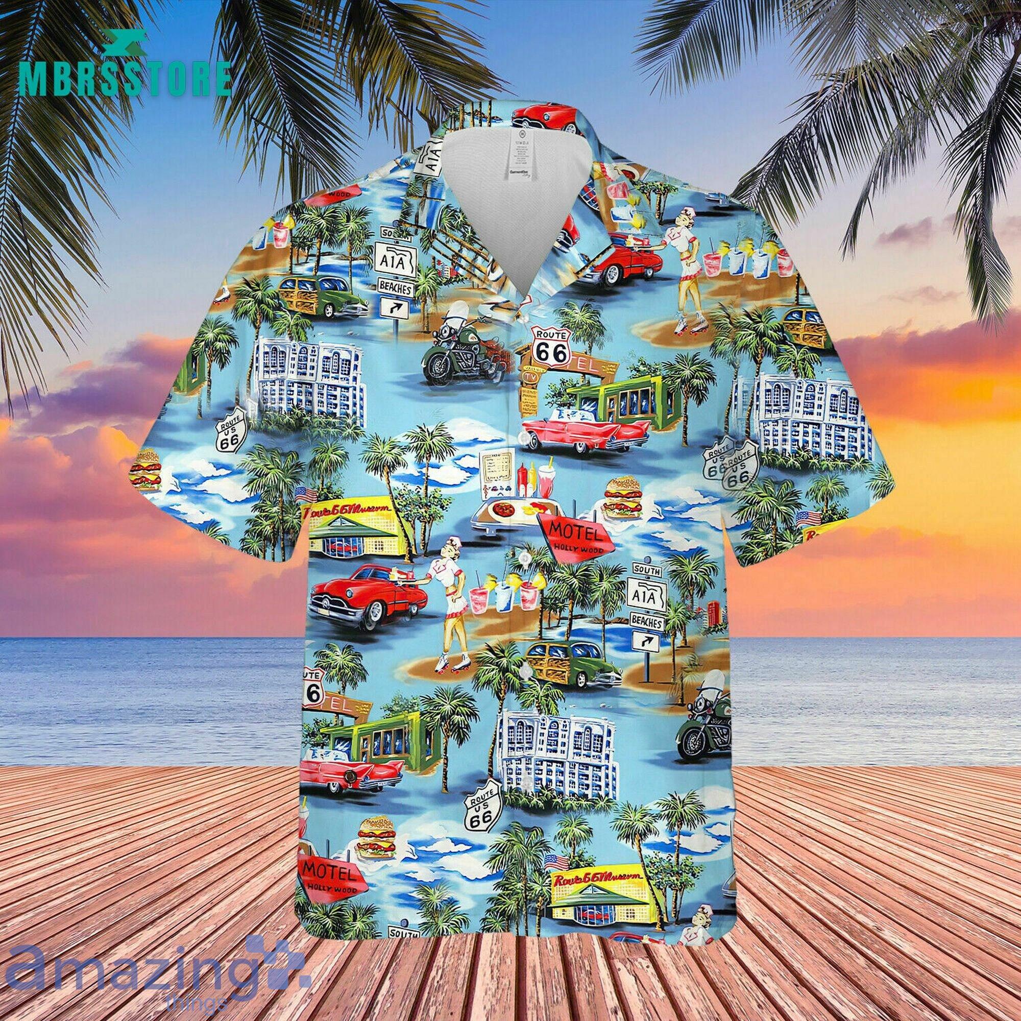 Republic Route 66 City Car Get Your Kicks On Route 66 California Hawaiian Shirt Product Photo 1
