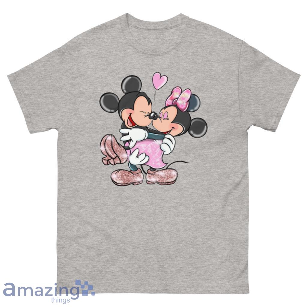 Retro Groovy Mickey And Minnie Valentines T-Shirt - 500 Men’s Classic Tee Gildan