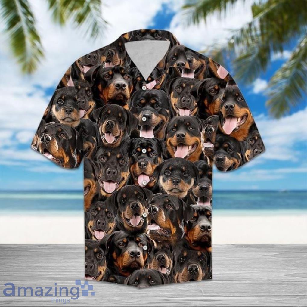 Rottweiler Dog Funny Short Sleeves Hawaiian Shirt Product Photo 1