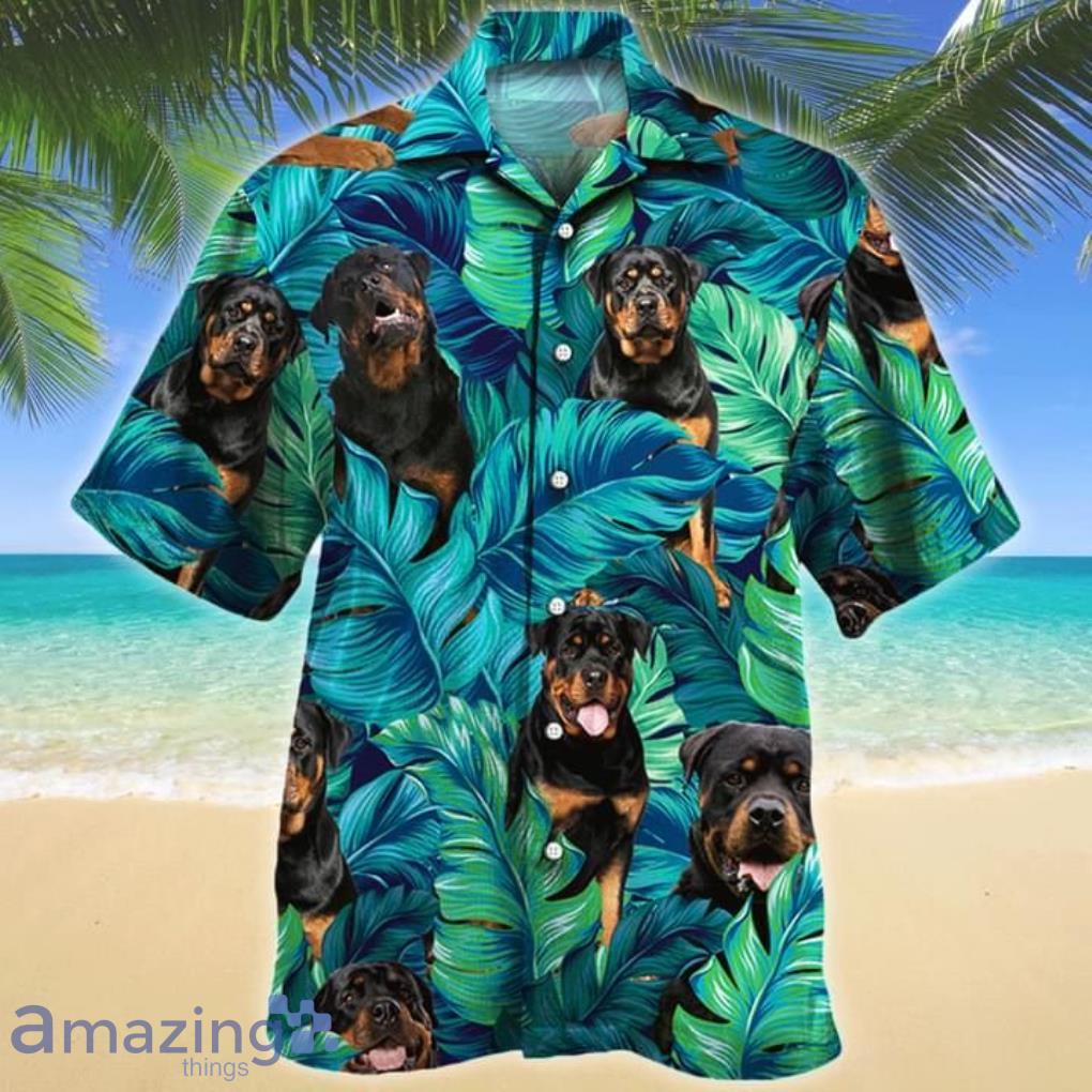 Rottweiler Tropical Print Short Sleeves Hawaiian Shirt Product Photo 1