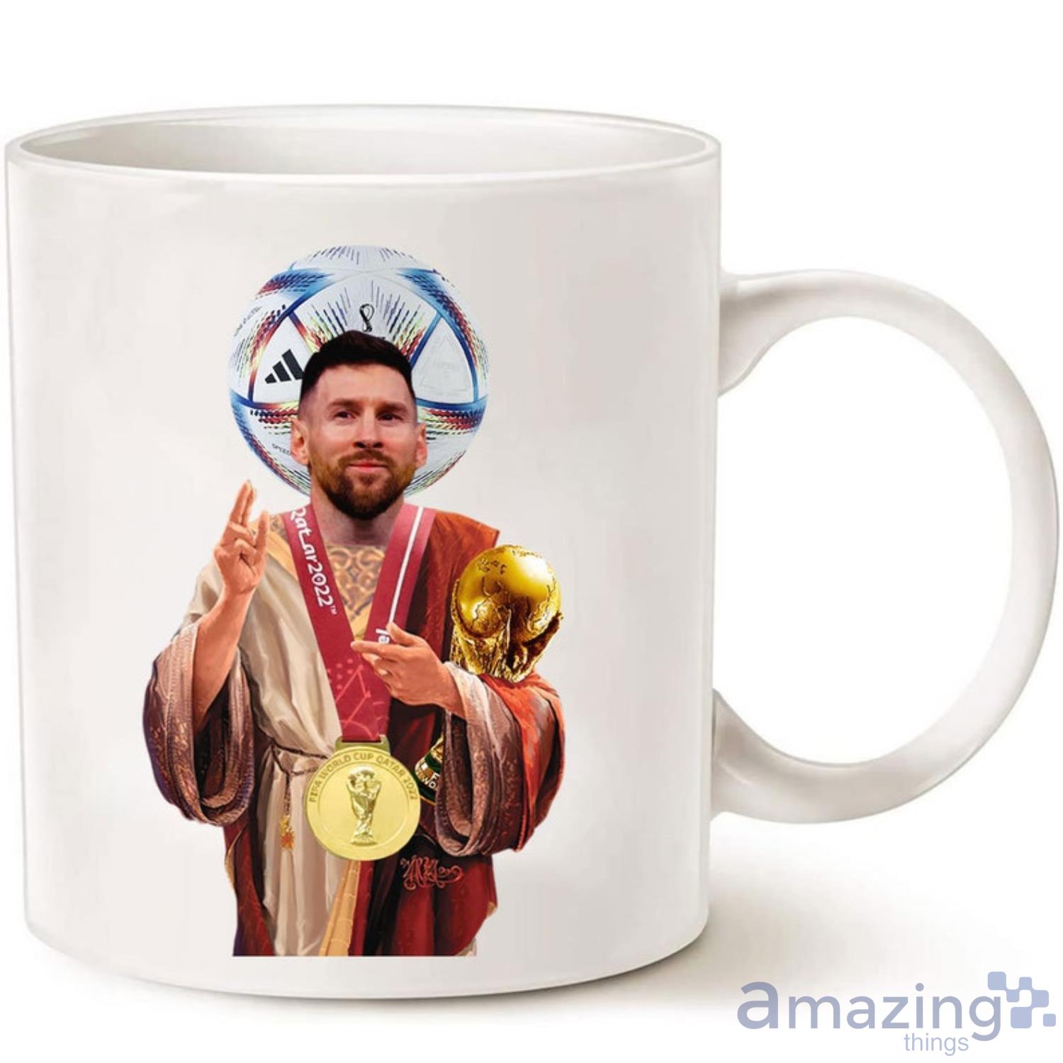 Saint Lionel Messi With World Cup Trophy Mug Argentina Football Saint Messi Coffee Mug Product Photo 1