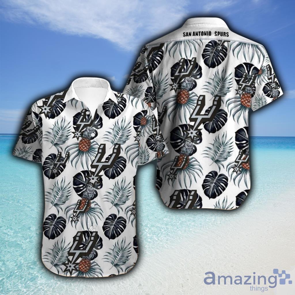 San Antonio Spurs Hawaiian Shirt Tropical Flowers Summer For Fans - San Antonio Spurs Hawaiian Shirt Tropical Flowers Summer For Fans