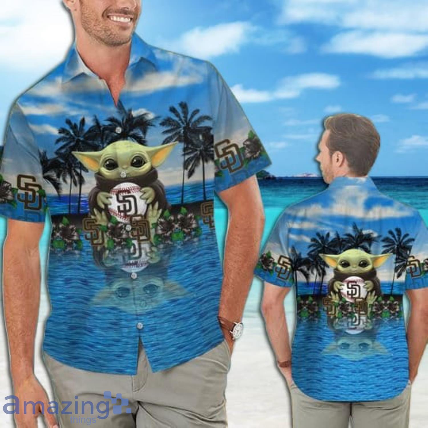 San Diego Padres Baby Yoda Lover Tropical Style Hawaiian Shirt And