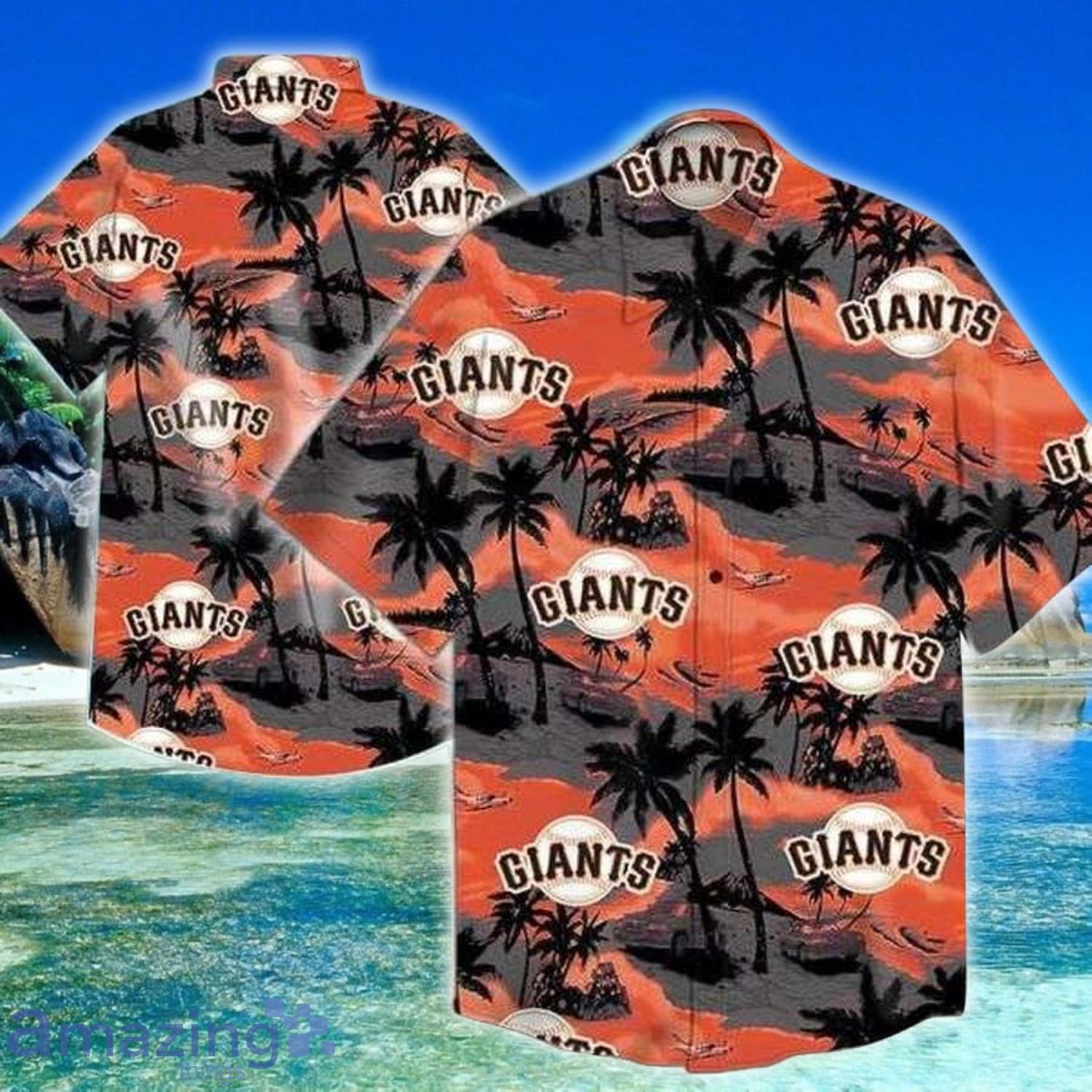 San Francisco Giants Island And Plam Trees Hawaiians Shirt Product Photo 1