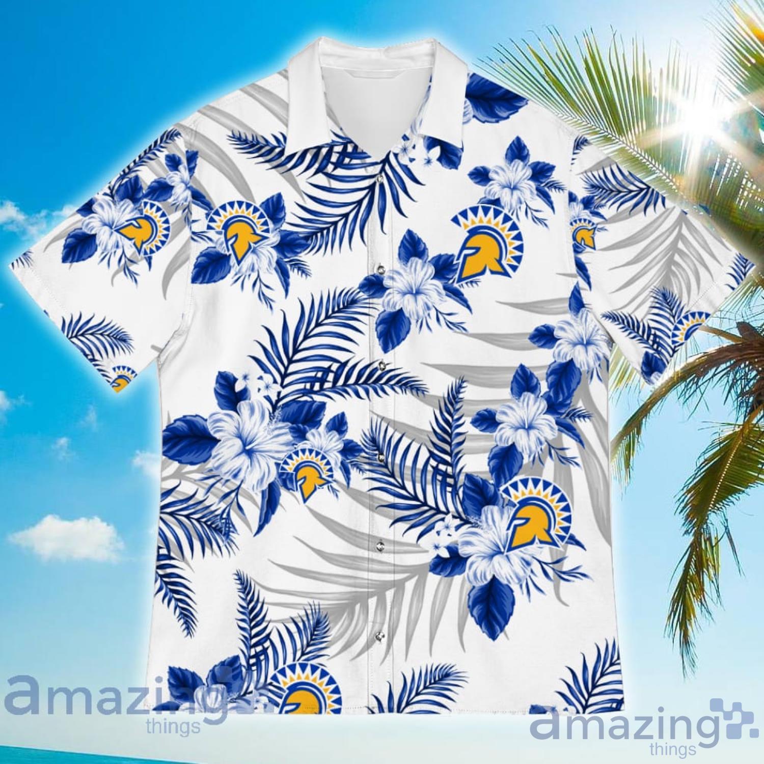 San Jose State Spartans Sports American Tropical Flower Patterns Hawaiian Shirt image San Jose State Spartans Sports American Tropical Flower Patterns Hawaiian Shirt Product Photo 2