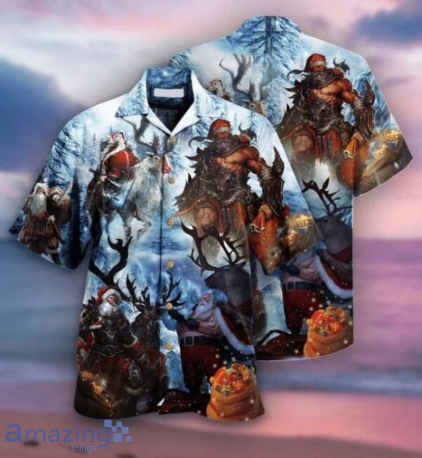 Santa Claus Horror Christmas Summer Shirt Short Sleeves Hawaiian Shirt Product Photo 1