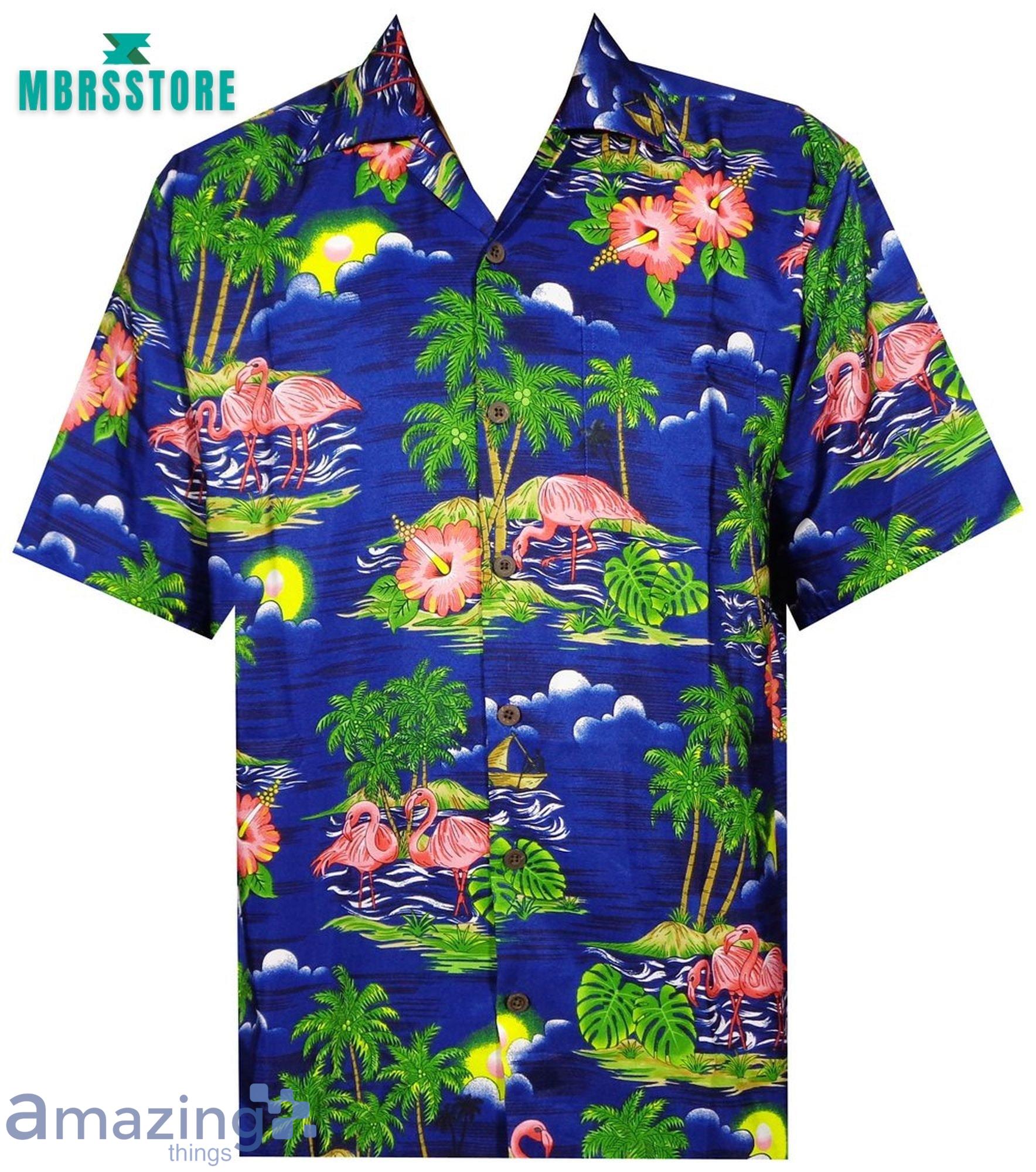 Scenic Flamingo Beach Aloha Casual Holiday Short Sleeve Birthday Short Sleeves Hawaiian Shirt Product Photo 1