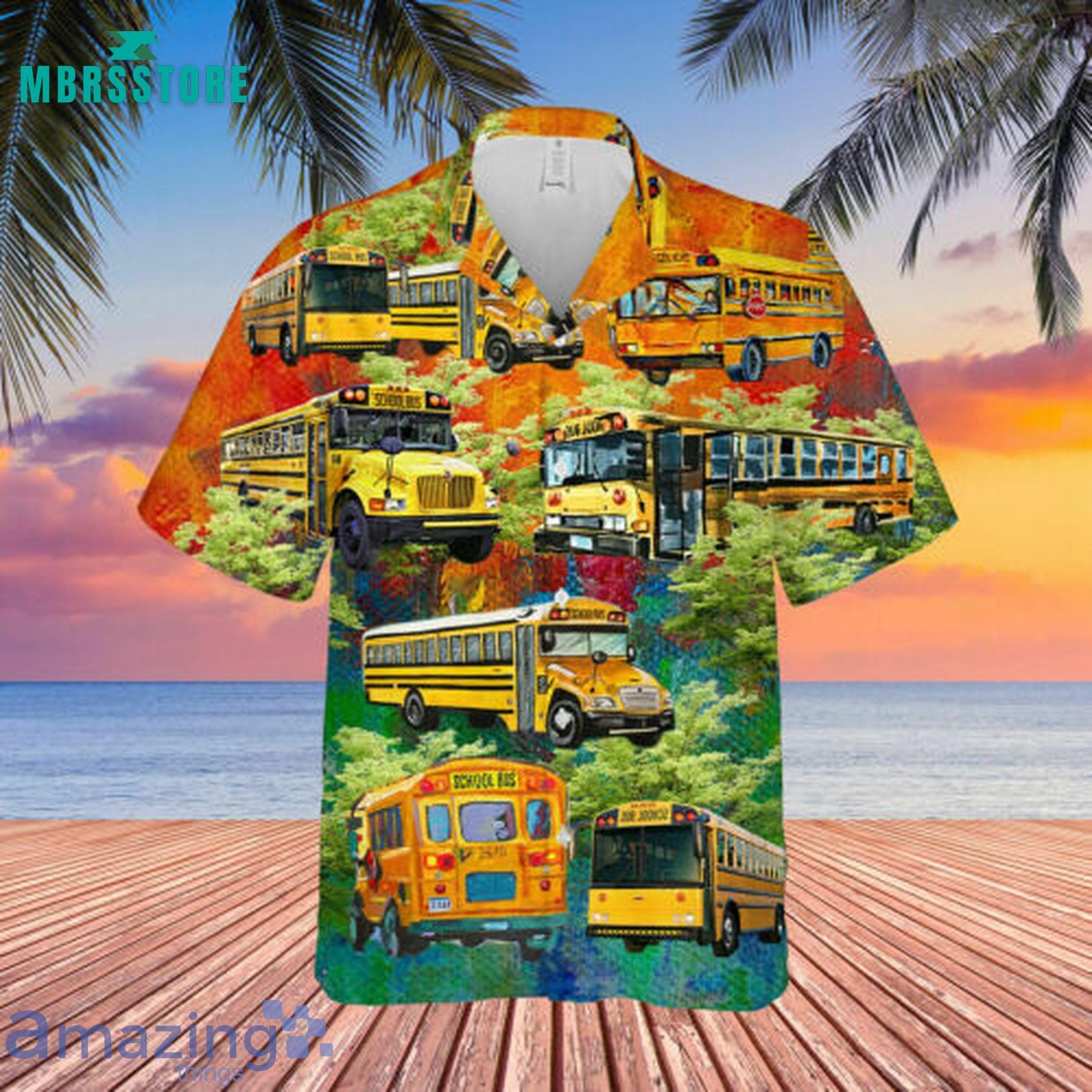 School Bus Driver Summer Short Sleeves Hawaiian Shirt Product Photo 1