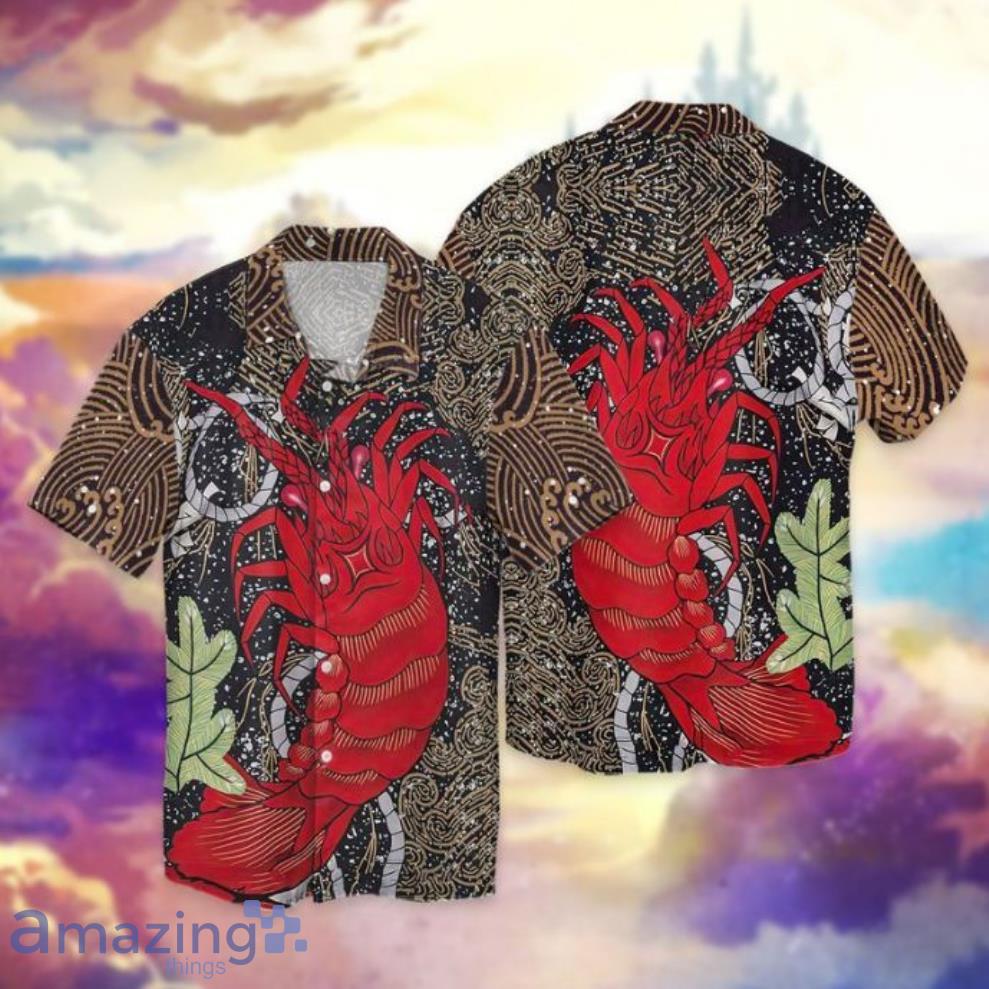 Sea Shrimp All Over Print Short Sleeves Hawaiian Shirt Product Photo 1