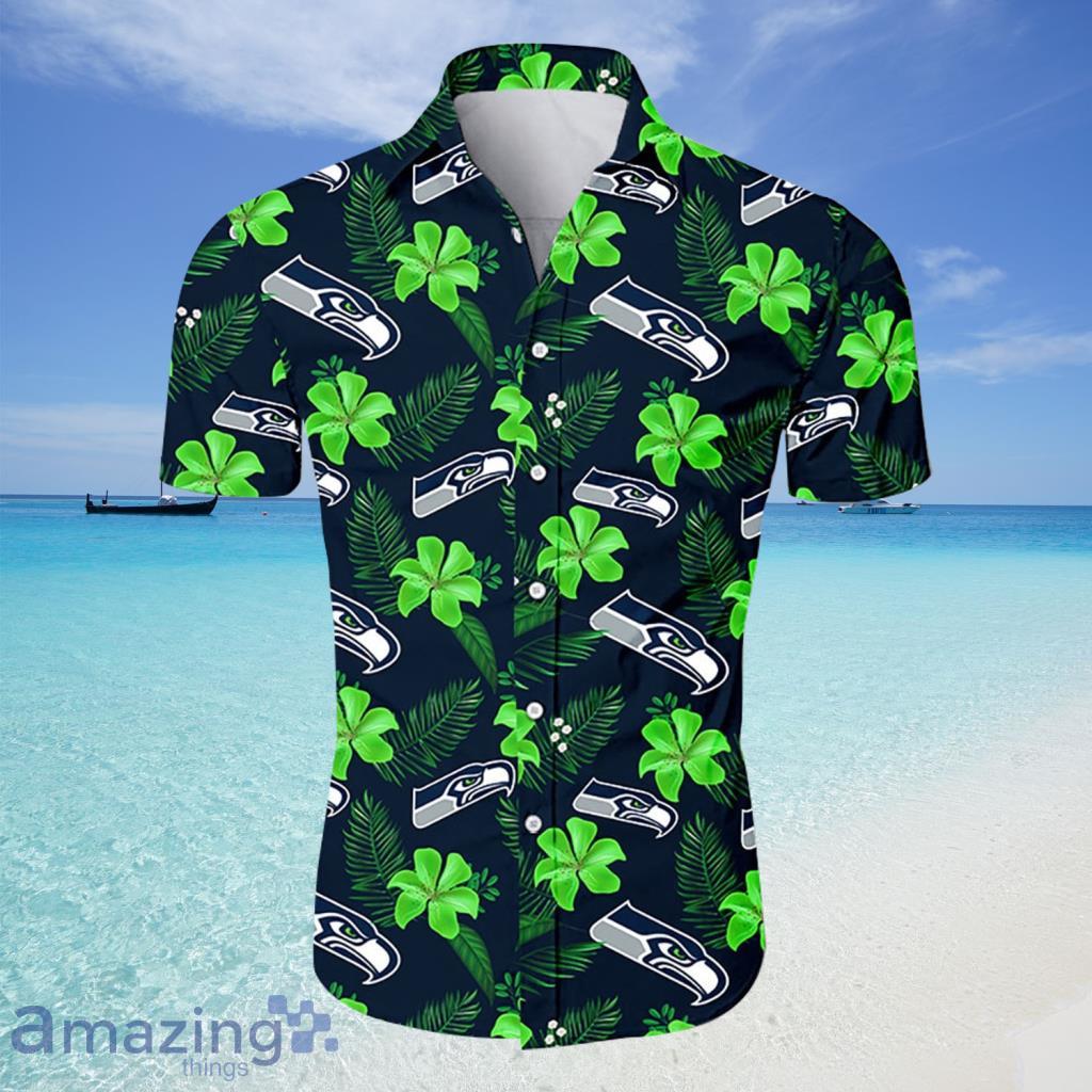 Seattle Seahawks NFL Hawaiian Shirt Tropical Flower For Fans - Seattle Seahawks NFL Hawaiian Shirt Tropical Flower For Fans