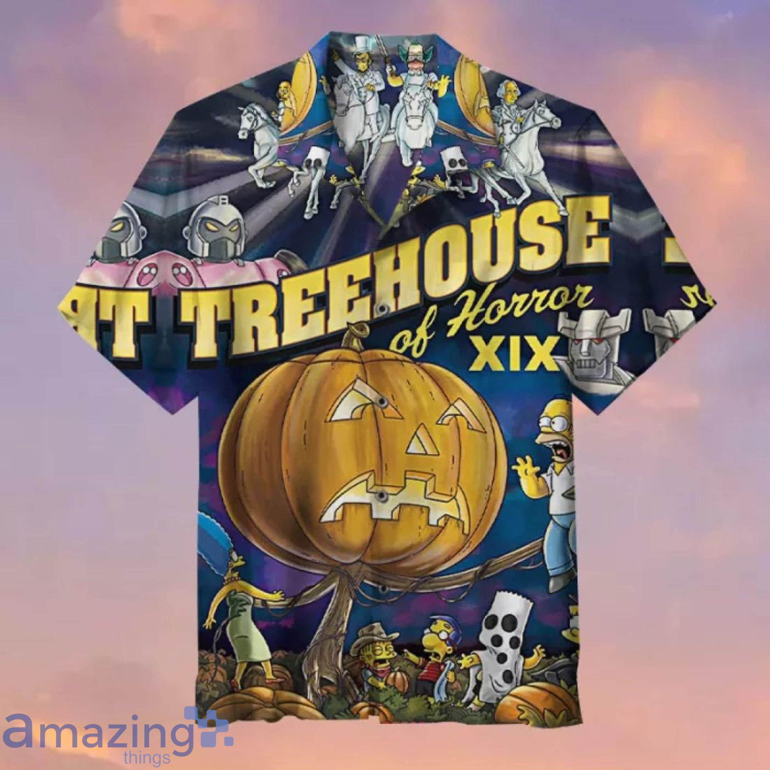Simpsons Pumpkin Hawaiian Halloween Vintage Summer Shirt Product Photo 1