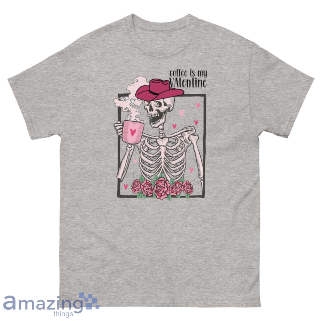 Skeleton Coffee Valentine's Day Couple Shirt - 500 Men’s Classic Tee Gildan