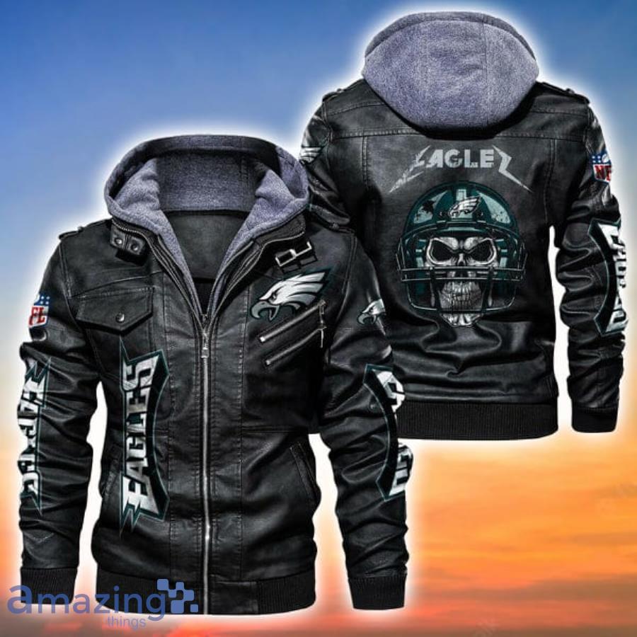 Black Dallas Cowboys Leather Jacket Print Skull - Dallas Cowboys Home