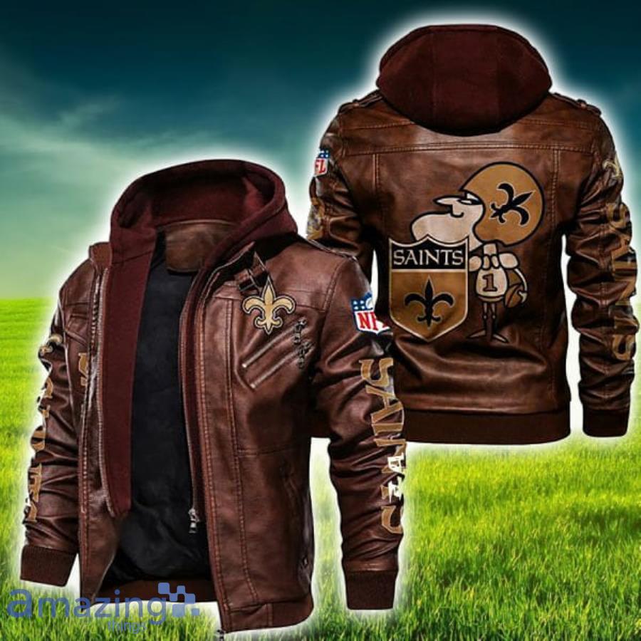 Snoopy New Orleans Saints NFL Leather Jacket Product Photo 1