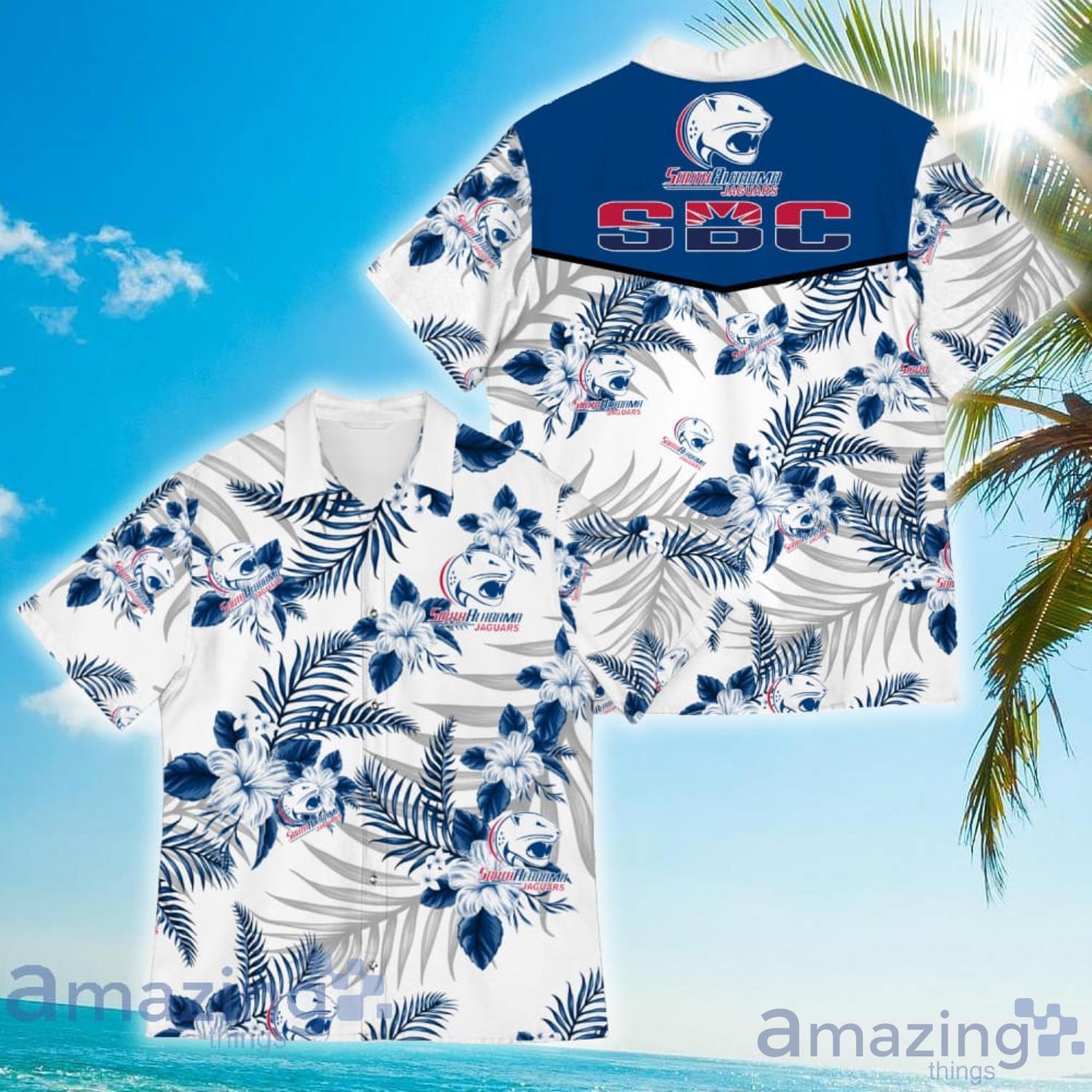 South Alabama Jaguars Sports American Tropical Flower Patterns Hawaiian Shirt Product Photo 1