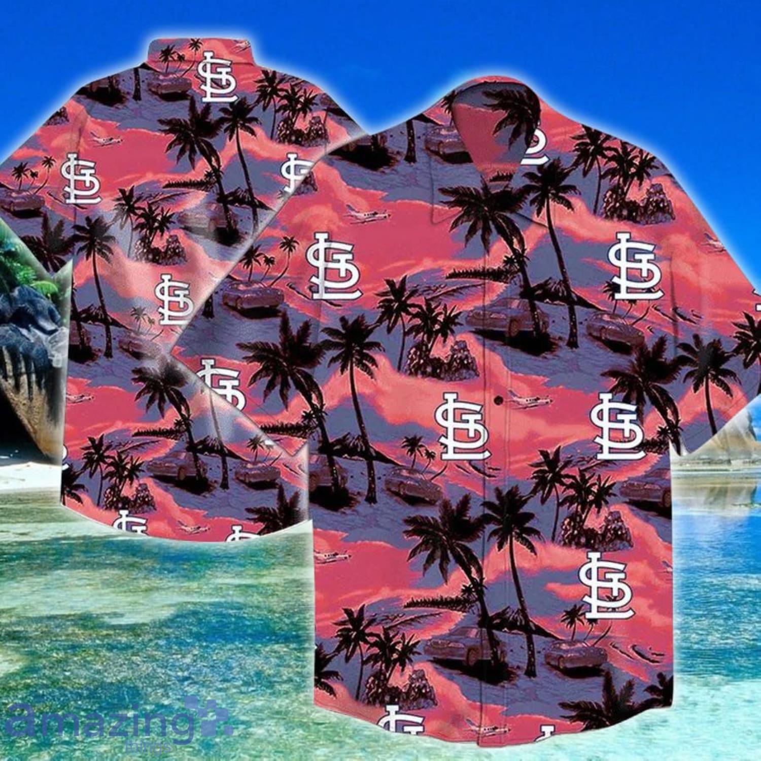 St Louis Cardinals Island And Plam Trees Hawaiians Shirt Product Photo 1