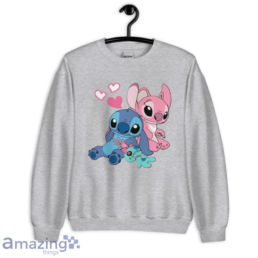 Stitch And Angel Shirt DisneyValentine's Day Shirt image Stitch And Angel Shirt DisneyValentines Day Shirt - Unisex Heavy Blend Crewneck Sweatshirt