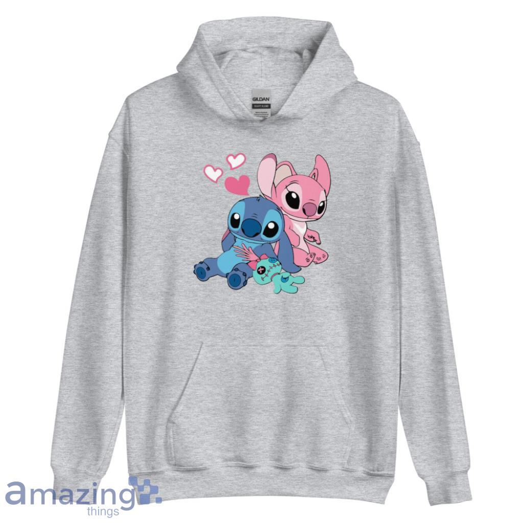Stitch And Angel Shirt DisneyValentine's Day Shirt image Stitch And Angel Shirt DisneyValentines Day Shirt - Unisex Heavy Blend Hooded Sweatshirt