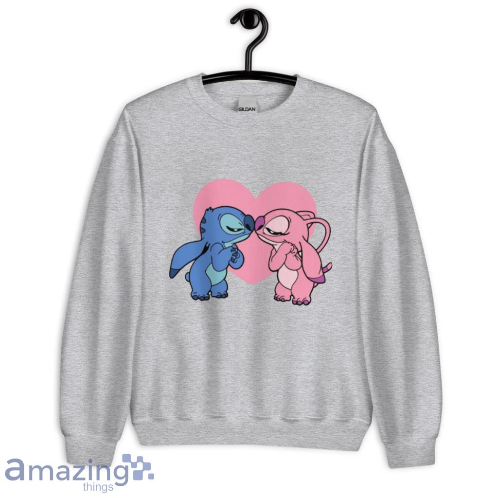 Stitch And Angel Valentine Couple Shirt image Stitch And Angel Valentine Couple Shirt - Unisex Heavy Blend Crewneck Sweatshirt