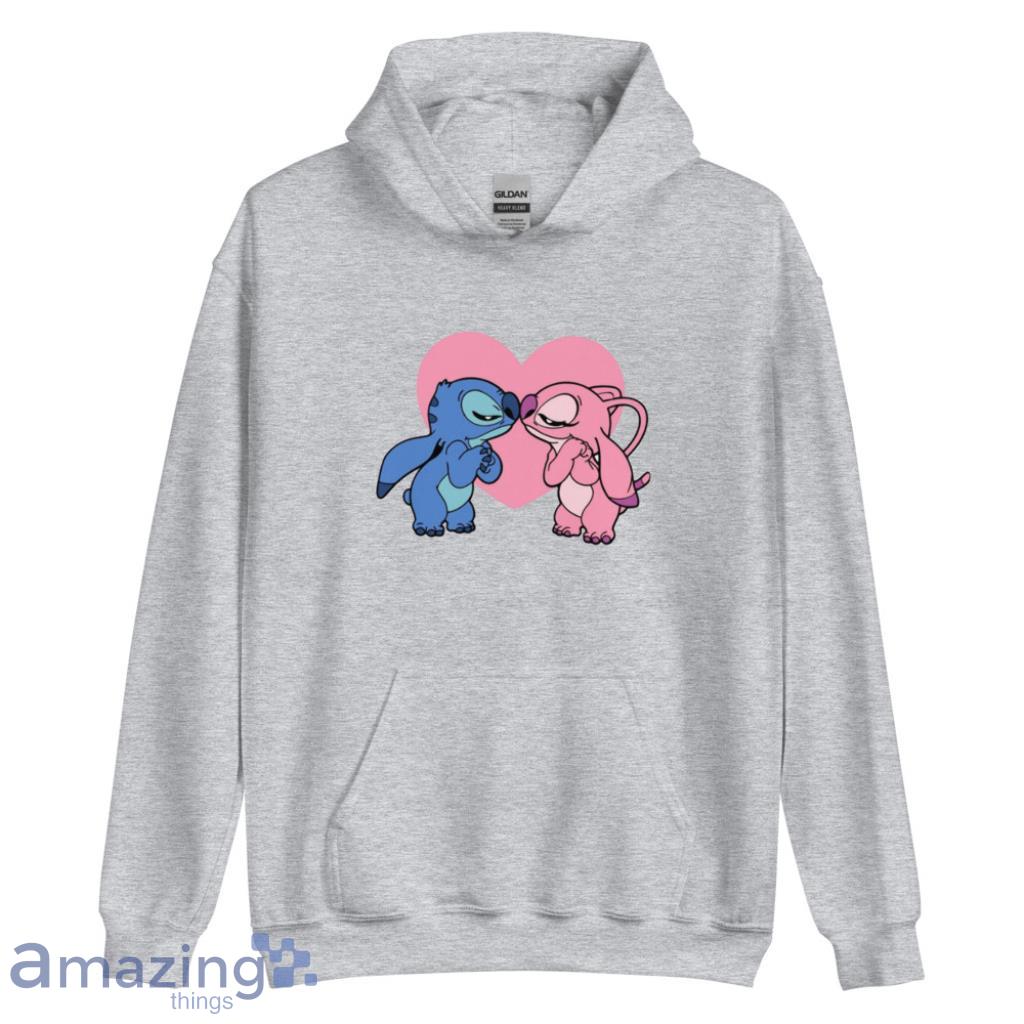 Stitch And Angel Valentine Couple Shirt image Stitch And Angel Valentine Couple Shirt - Unisex Heavy Blend Hooded Sweatshirt