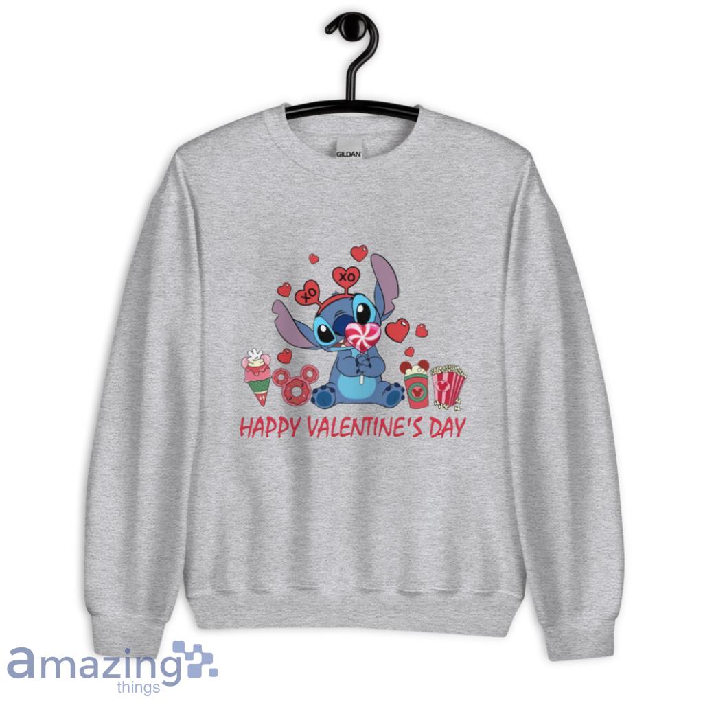 Stitch Happy Valentine Day's Coupe Shirt image Stitch Happy Valentine Days Coupe Shirt - Unisex Heavy Blend Crewneck Sweatshirt