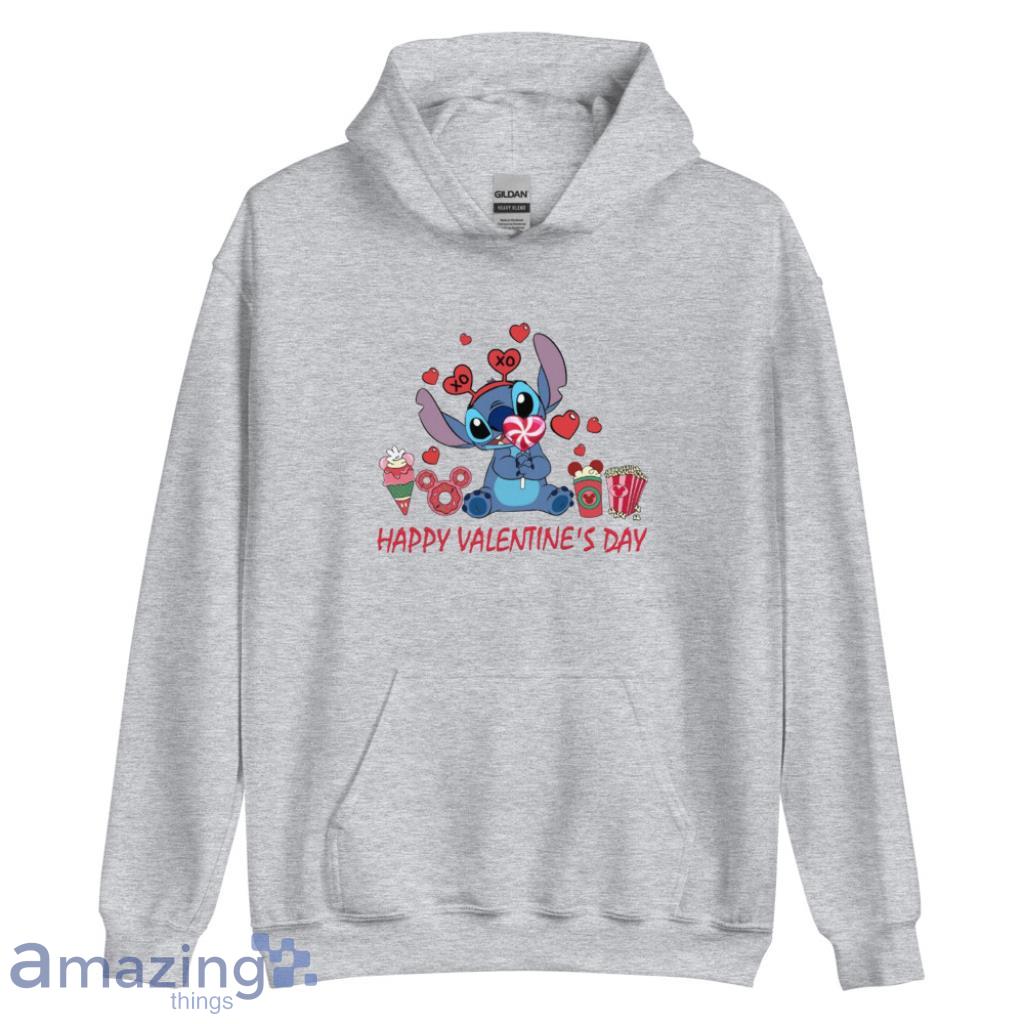 Stitch Happy Valentine Day's Coupe Shirt image Stitch Happy Valentine Days Coupe Shirt - Unisex Heavy Blend Hooded Sweatshirt