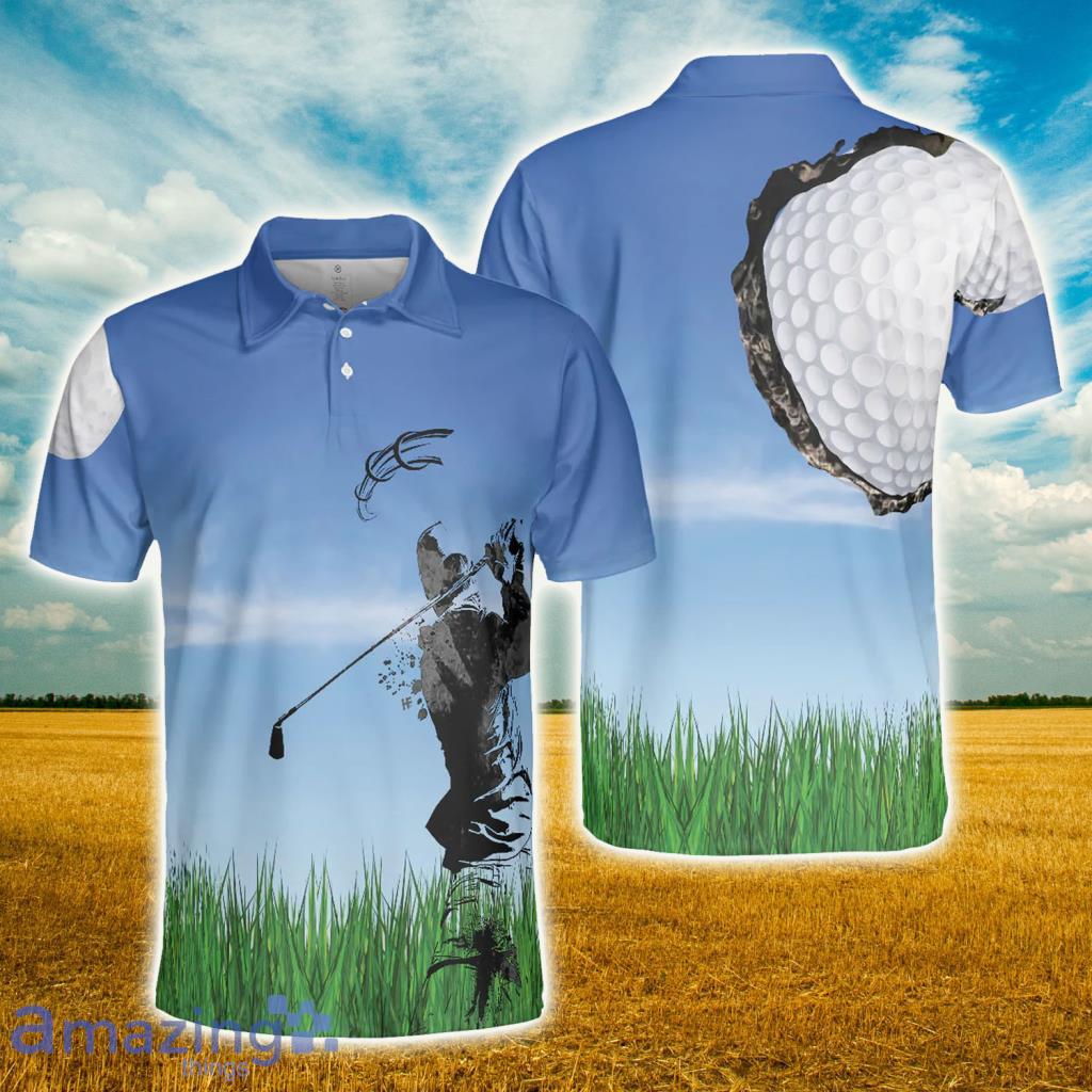 Swing Blue Golf Ball Polo Shirt - Swing Blue Golf Ball Polo Shirt