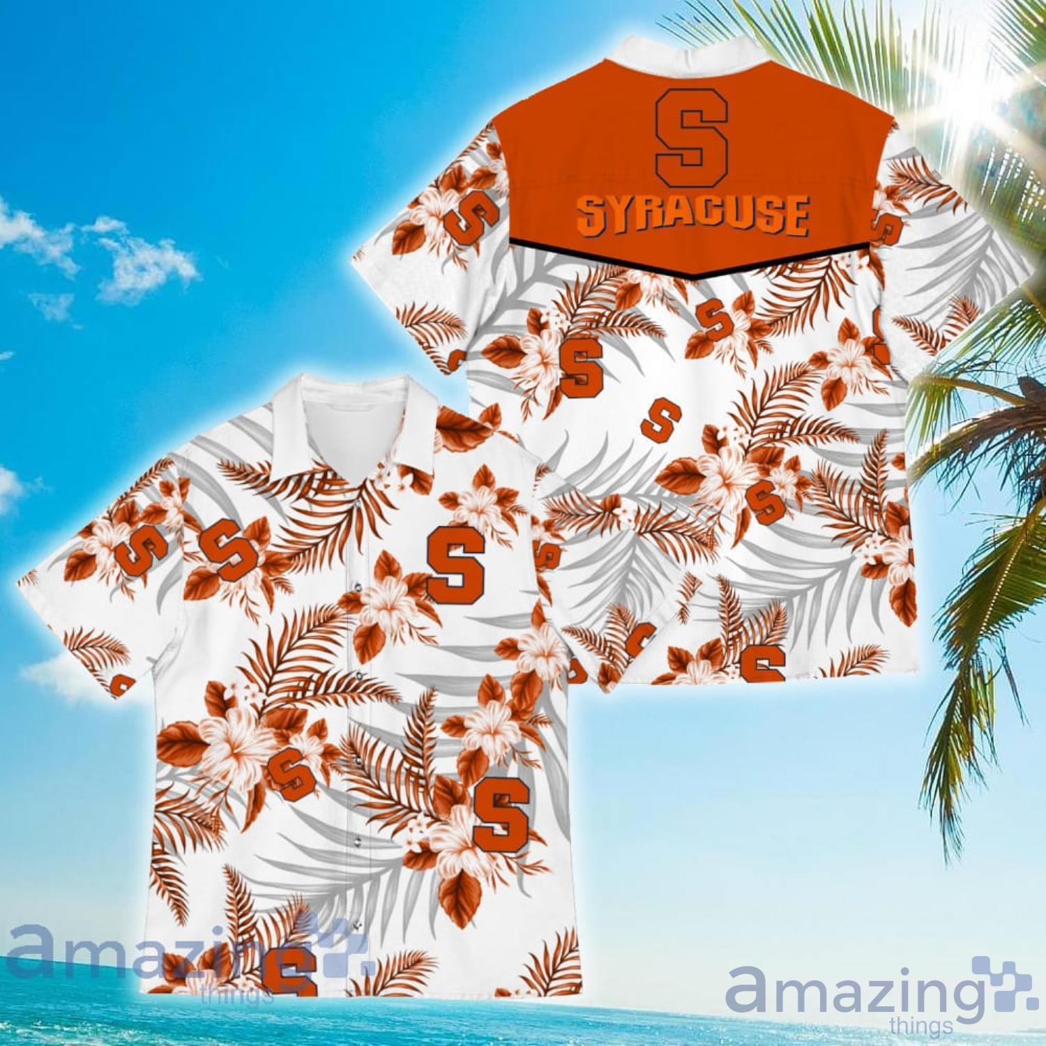 Syracuse Orange Sports American Tropical Flower Patterns Hawaiian Shirt Product Photo 1