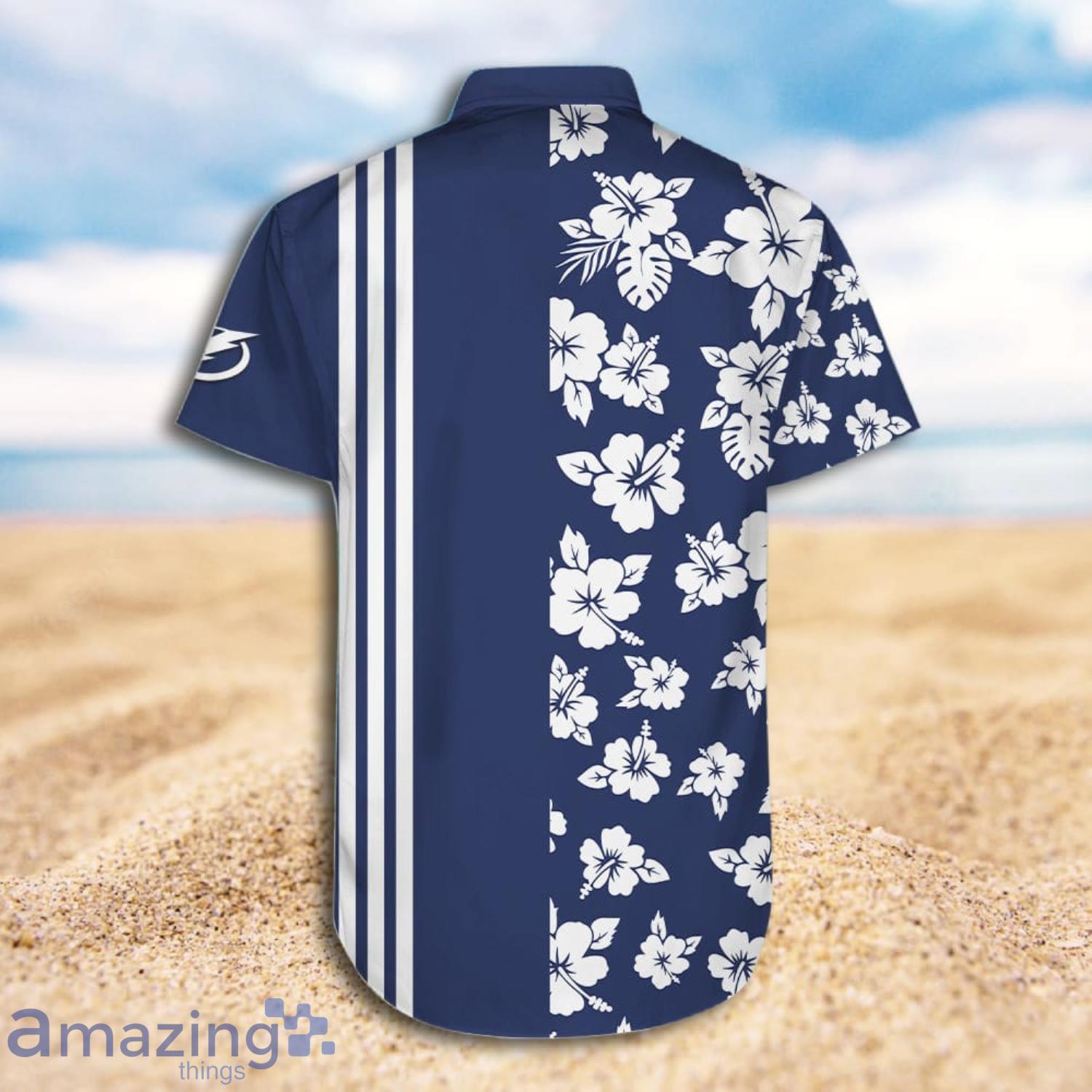 Tampa Bay Lightning Hawaii Floral Short Sleeve Hawaiian Shirt And Short Product Photo 1