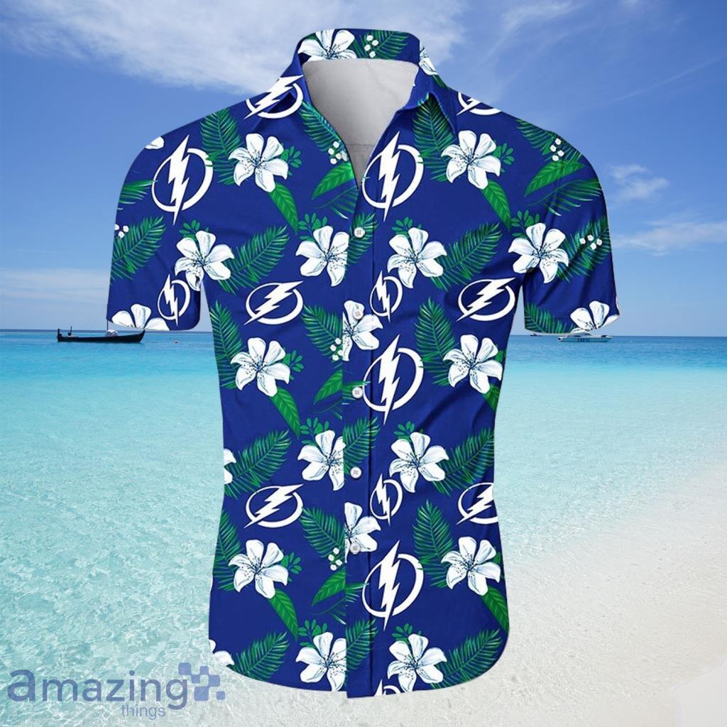 Tampa Bay Lightning MLB Hawaiian Shirt Tropical Flower For Fans - Tampa Bay Lightning MLB Hawaiian Shirt Tropical Flower For Fans