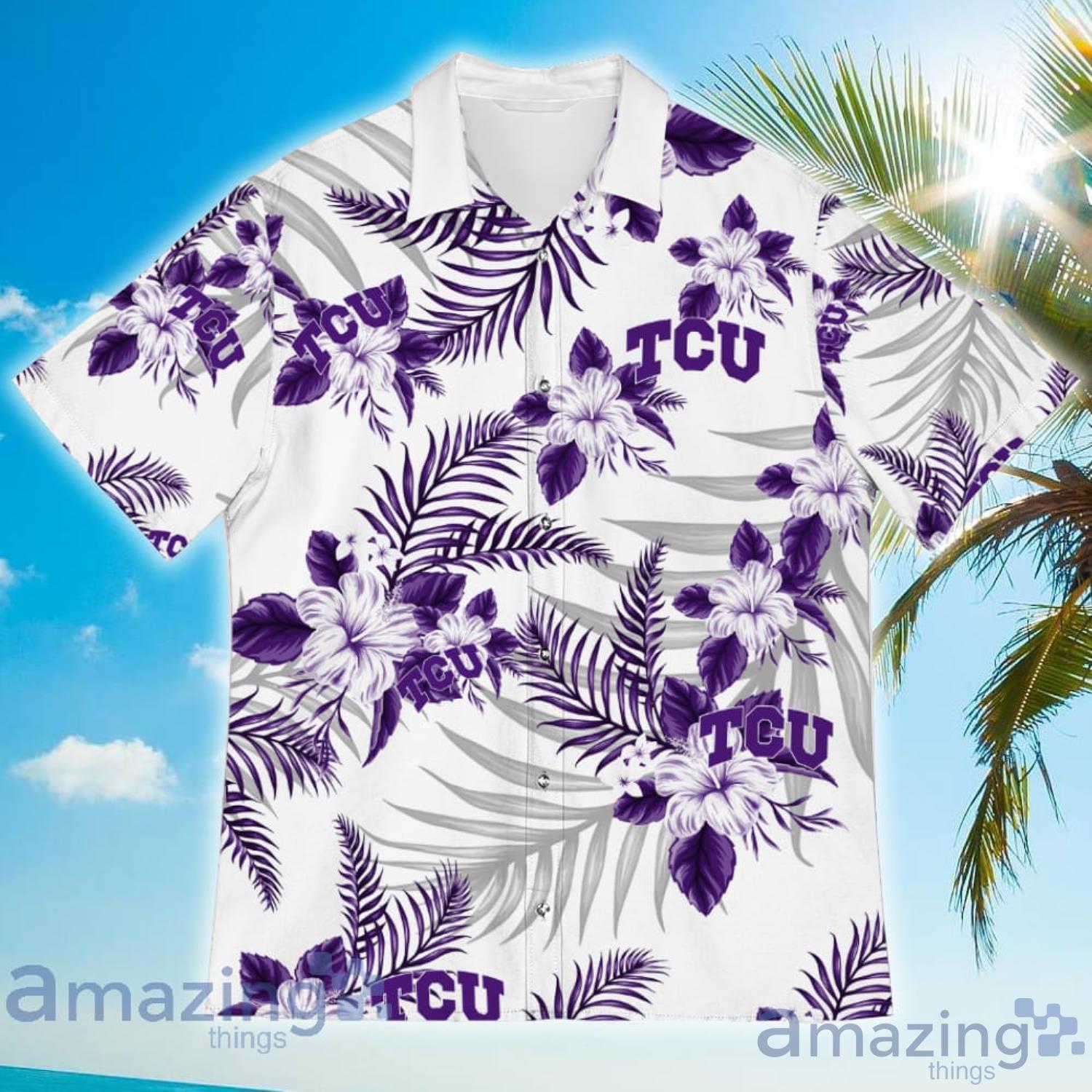 TCU Horned Frogs Sports American Tropical Flower Patterns Hawaiian Shirt image TCU Horned Frogs Sports American Tropical Flower Patterns Hawaiian Shirt Product Photo 2