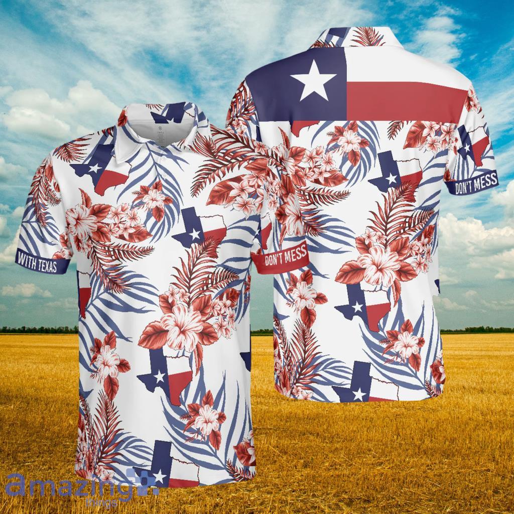 Texas Flag Bluebonnets Polo Shirt - Texas Flag Bluebonnets Polo Shirt