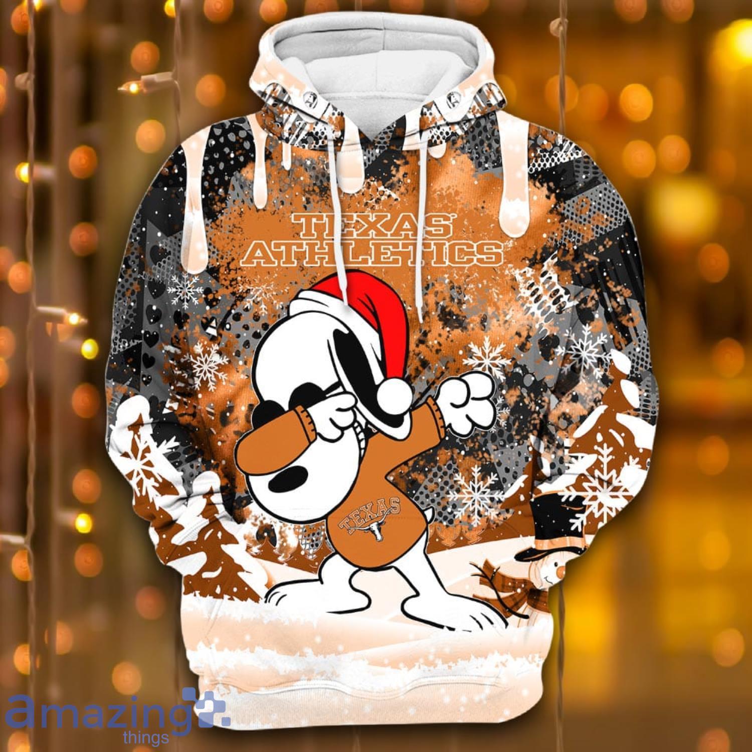 Texas Longhorns Snoopy Dabbing The Peanuts Sports Football American  Christmas All Over Print 3D Hoodie