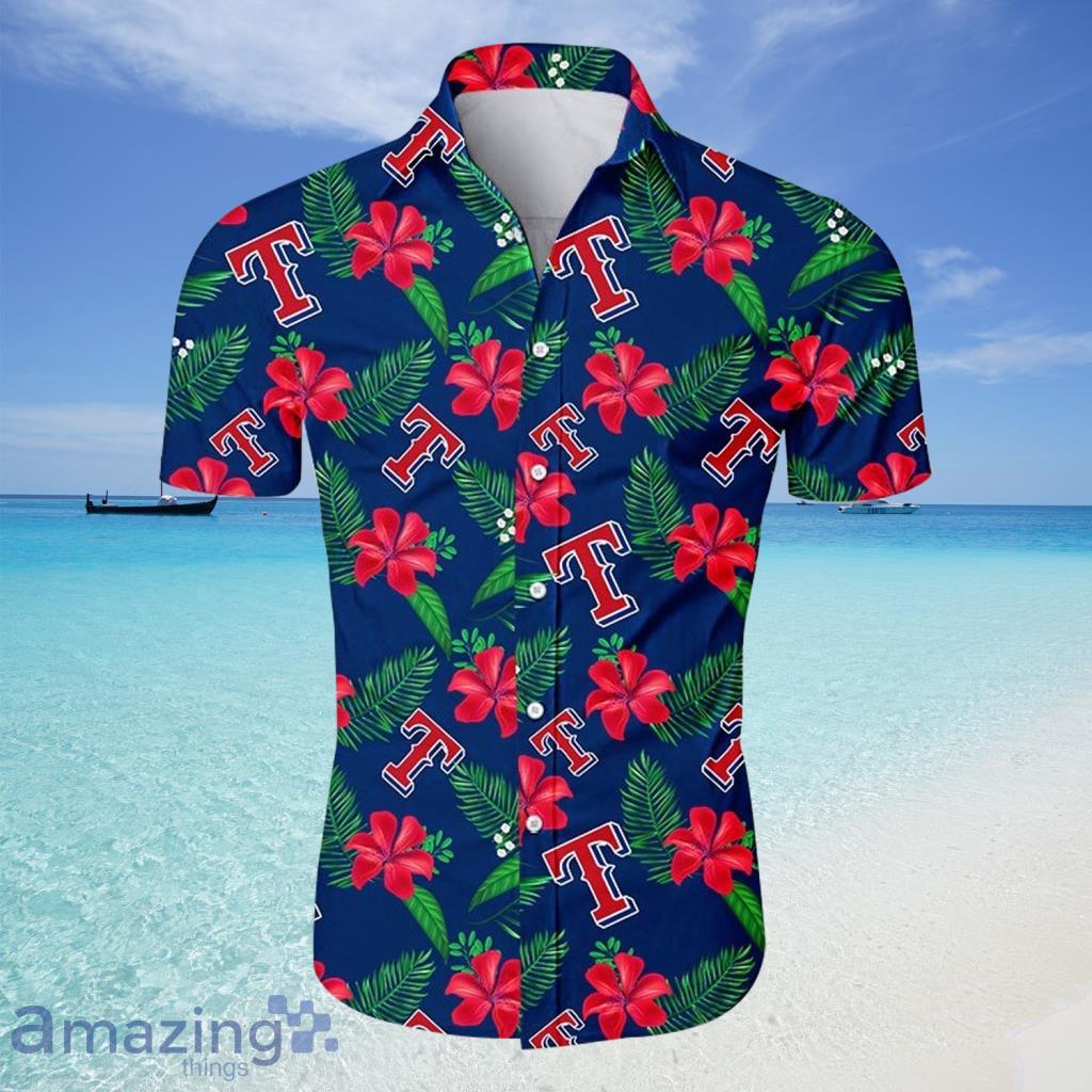 Texas Rangers MLB Hawaiian Shirt Tropical Flower For Fans - Texas Rangers MLB Hawaiian Shirt Tropical Flower For Fans
