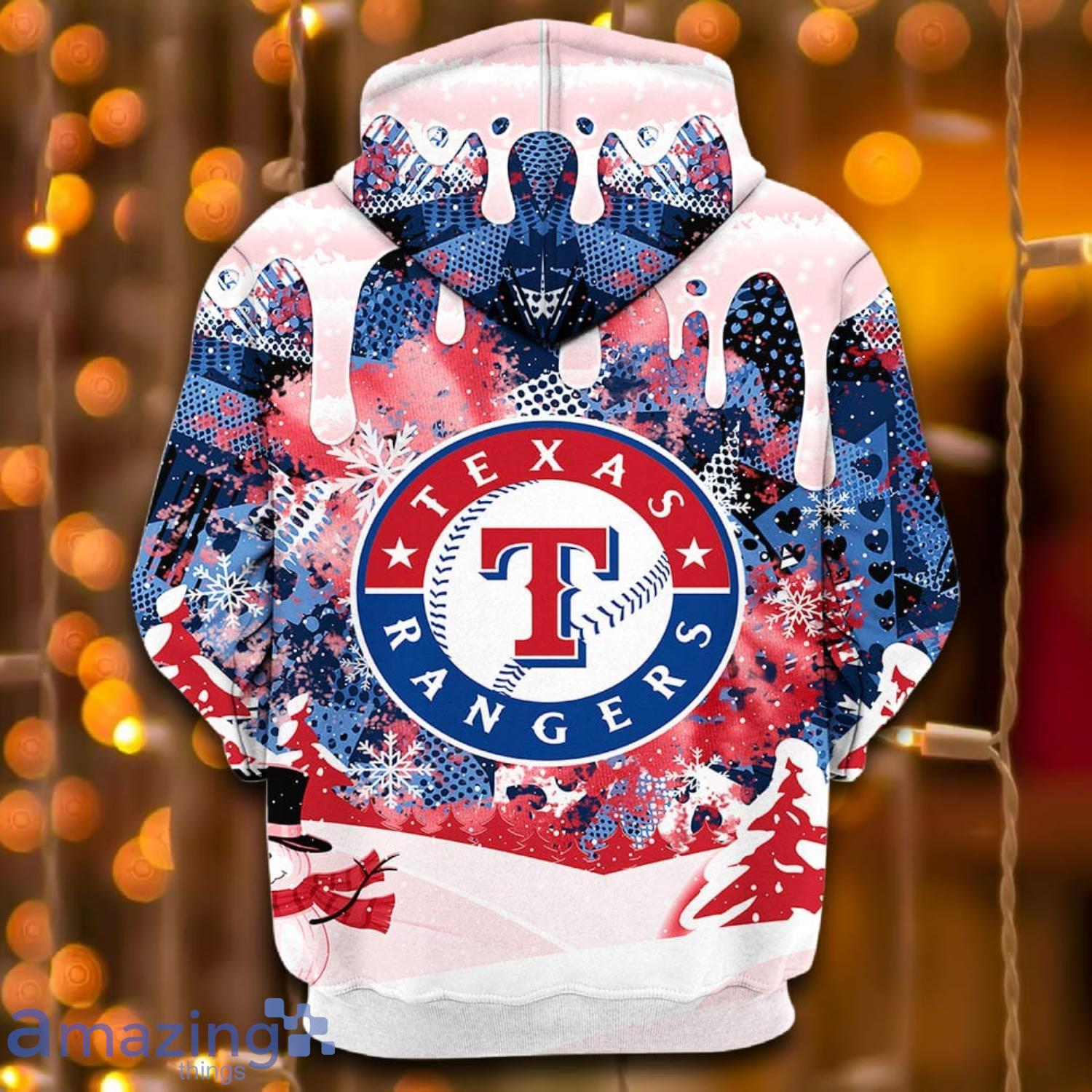 Texas Rangers Basic Pattern White 3D Sweater