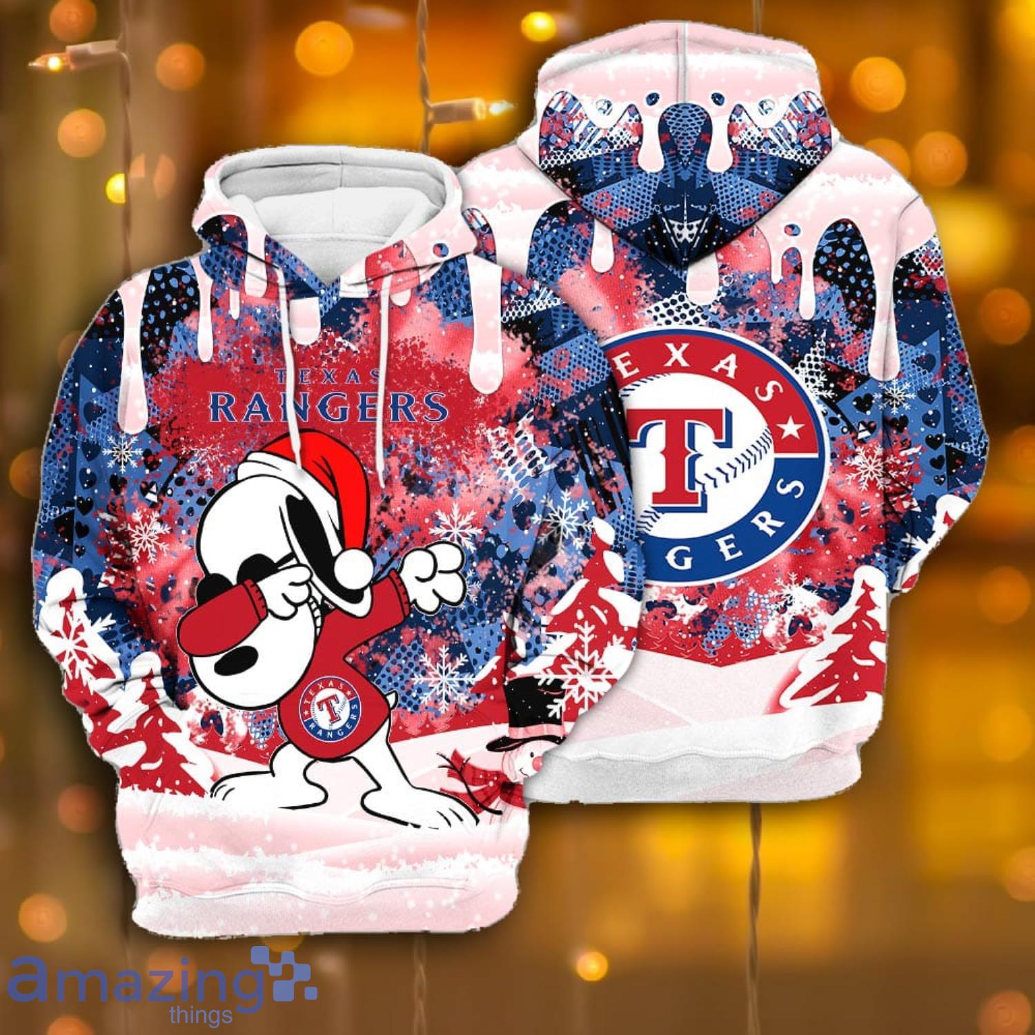 Texas Rangers Snoopy Dabbing The Peanuts Sports Football American Christmas  All Over Print 3D Hoodie