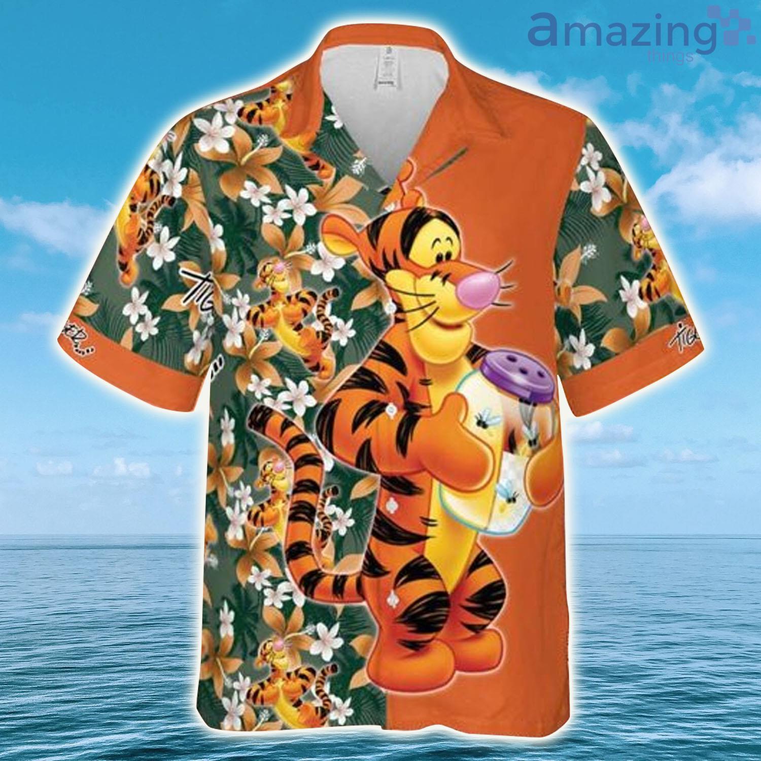 Tigger Winnie The Pooh Floral Pattern Disney Hawaiian Shirt - Tigger Winnie The Pooh Floral Pattern Disney Hawaiian Shirt