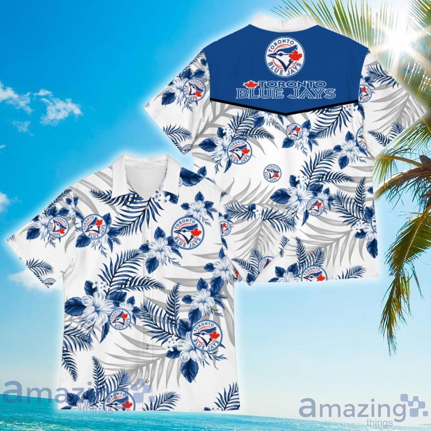 Toronto Blue Jays Sports American Tropical Flower Patterns Hawaiian Shirt Product Photo 1