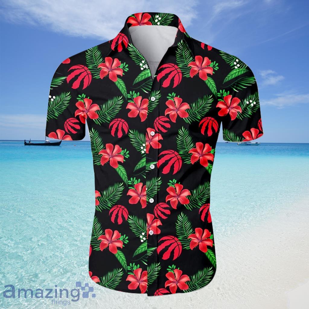 Toronto Raptors Hawaiian Shirt Tropical Flower For Fans - Toronto Raptors Hawaiian Shirt Tropical Flower For Fans