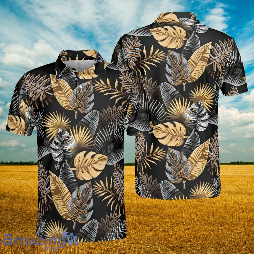 Tropical Golden Palm Leaves Pattern Polo Shirt - Tropical Golden Palm Leaves Pattern Polo Shirt Tropical Golden Palm Leaves Pattern Polo Shirt - Tropical Golden Palm Leaves Pattern Polo Shirt