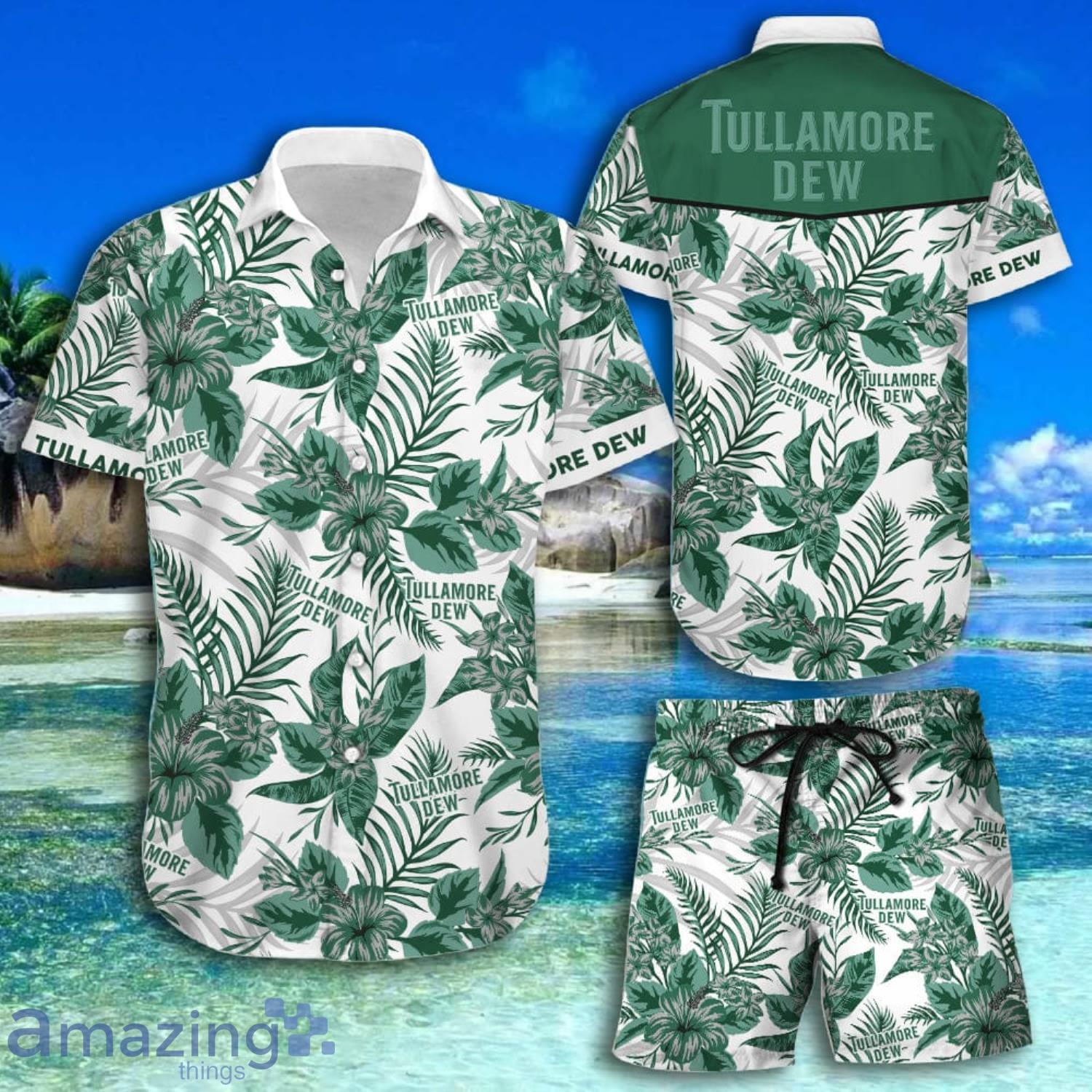 Tullamore Dew Green Tropical Pattern Short Sleeve Hawaiian Shirt And Short Product Photo 1