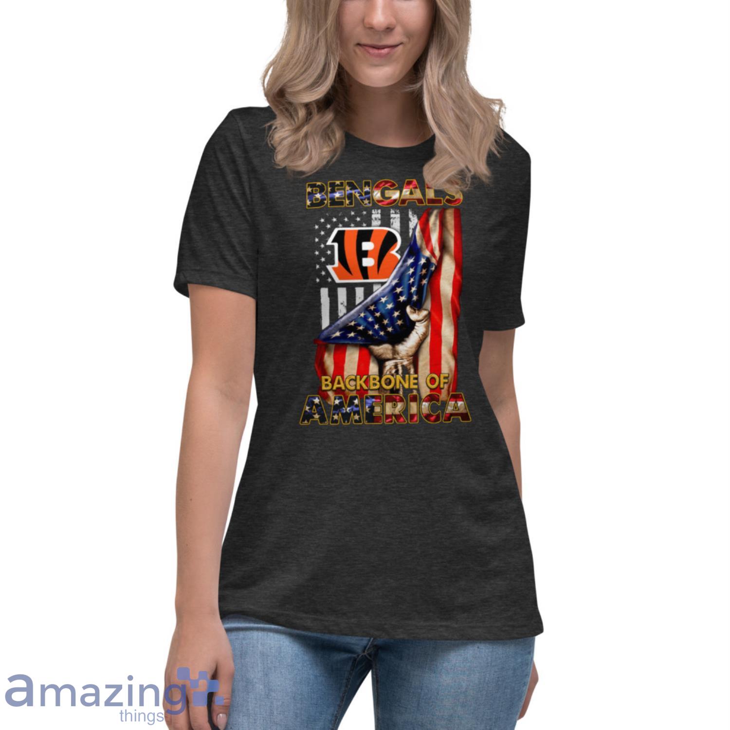 USA Flag Cincinnati Bengals Backbone Of America NFL Football T-Shirt