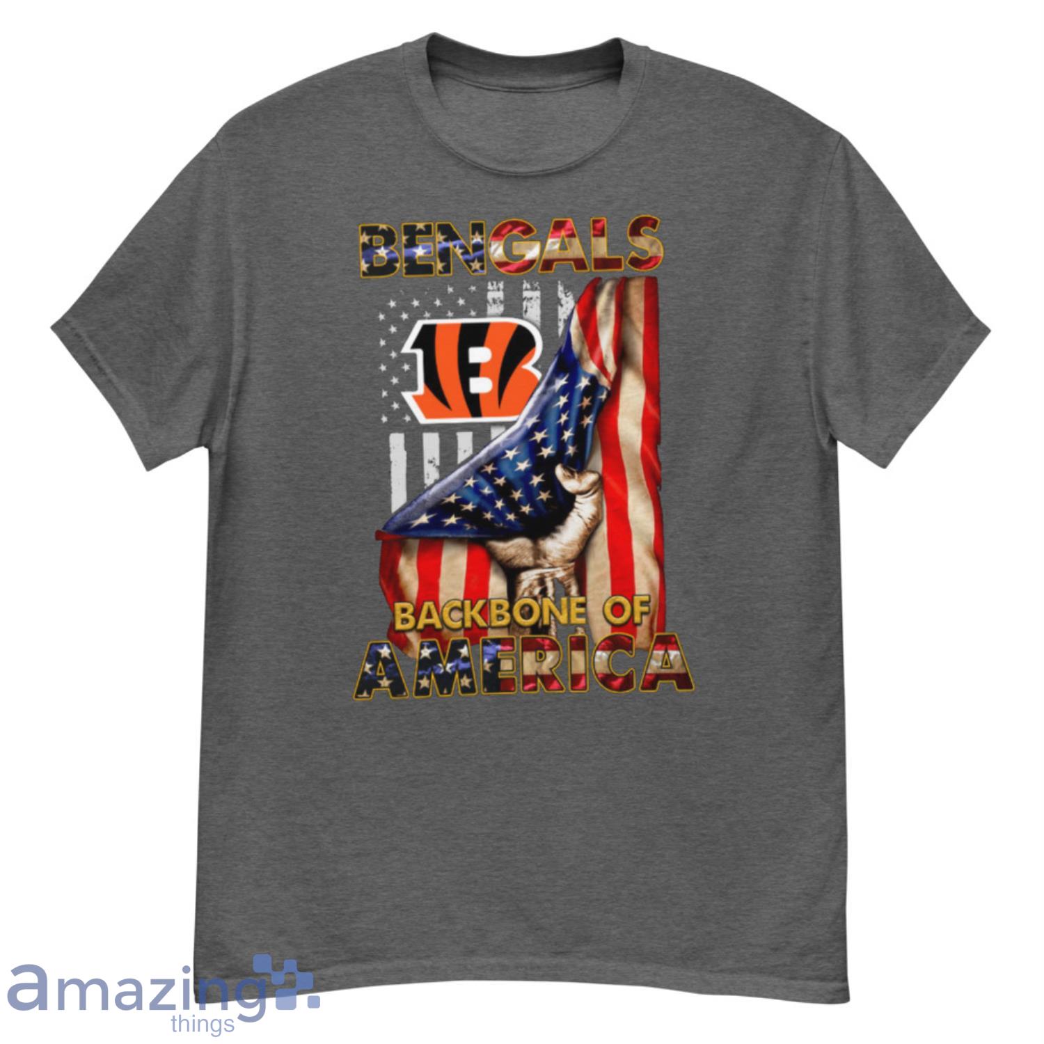 USA Flag Cincinnati Bengals Backbone Of America NFL Football T-Shirt Product Photo 1
