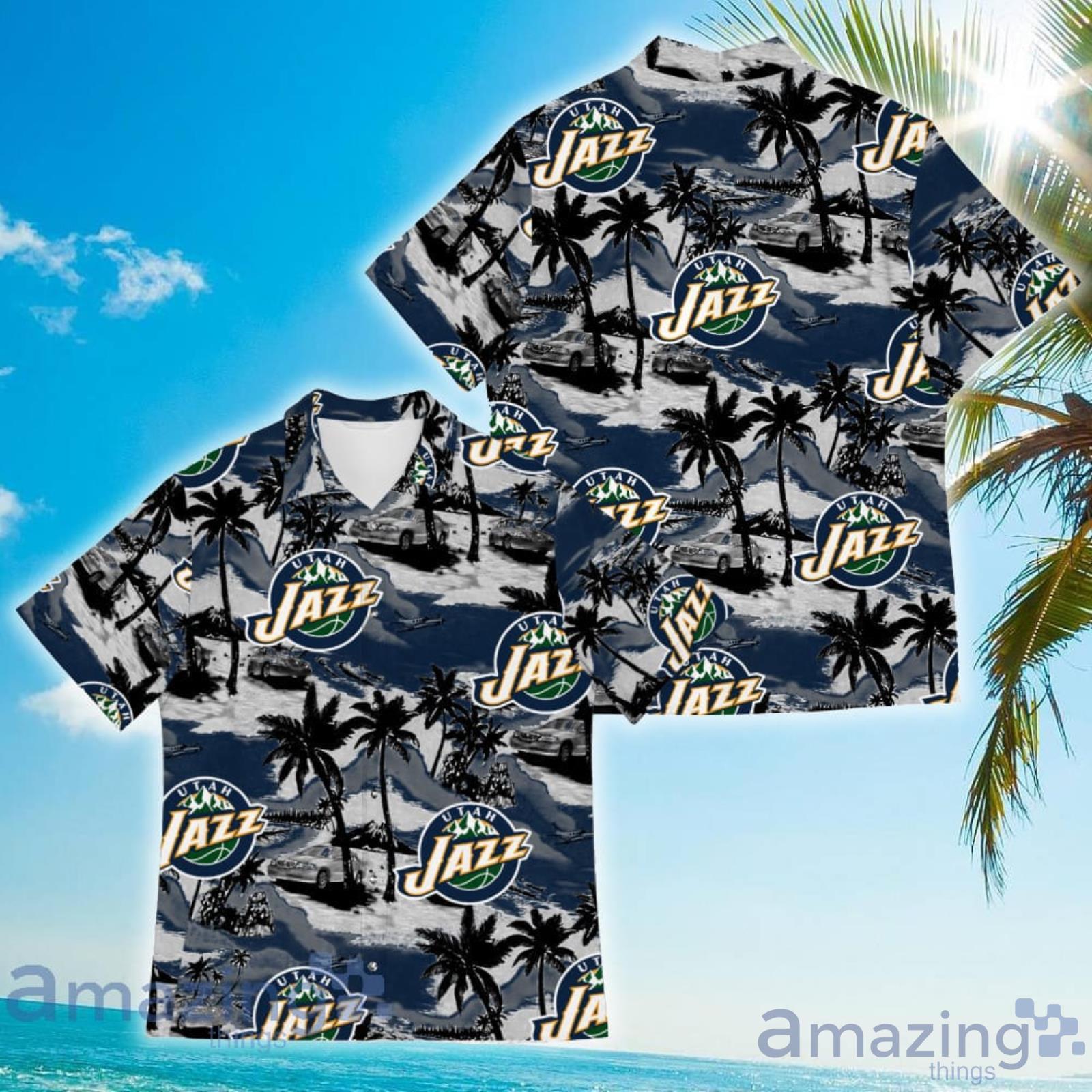 Utah Jazz Sports American Tropical Coconut Vintage Patterns Hawaiian Shirt Product Photo 1